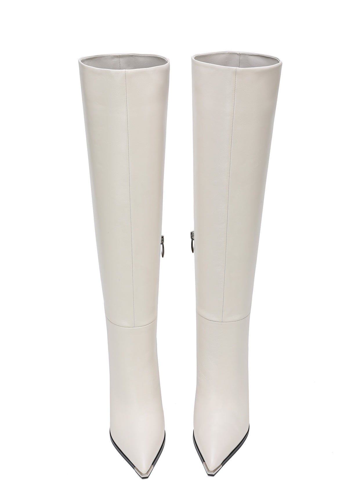Botas altas Skyline de tacón stiletto – Blanco