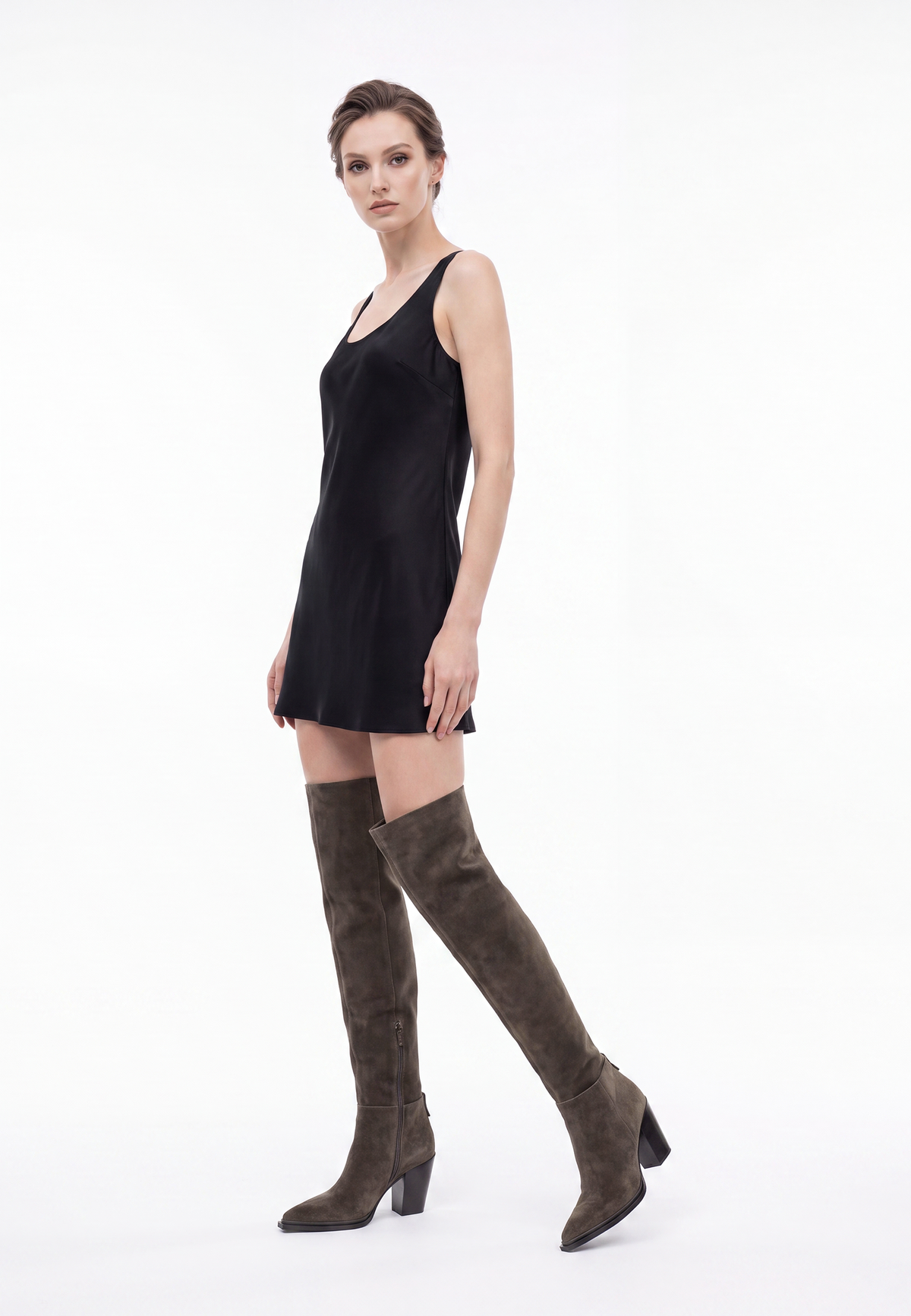 Bottes hautes en cuir – Khaki