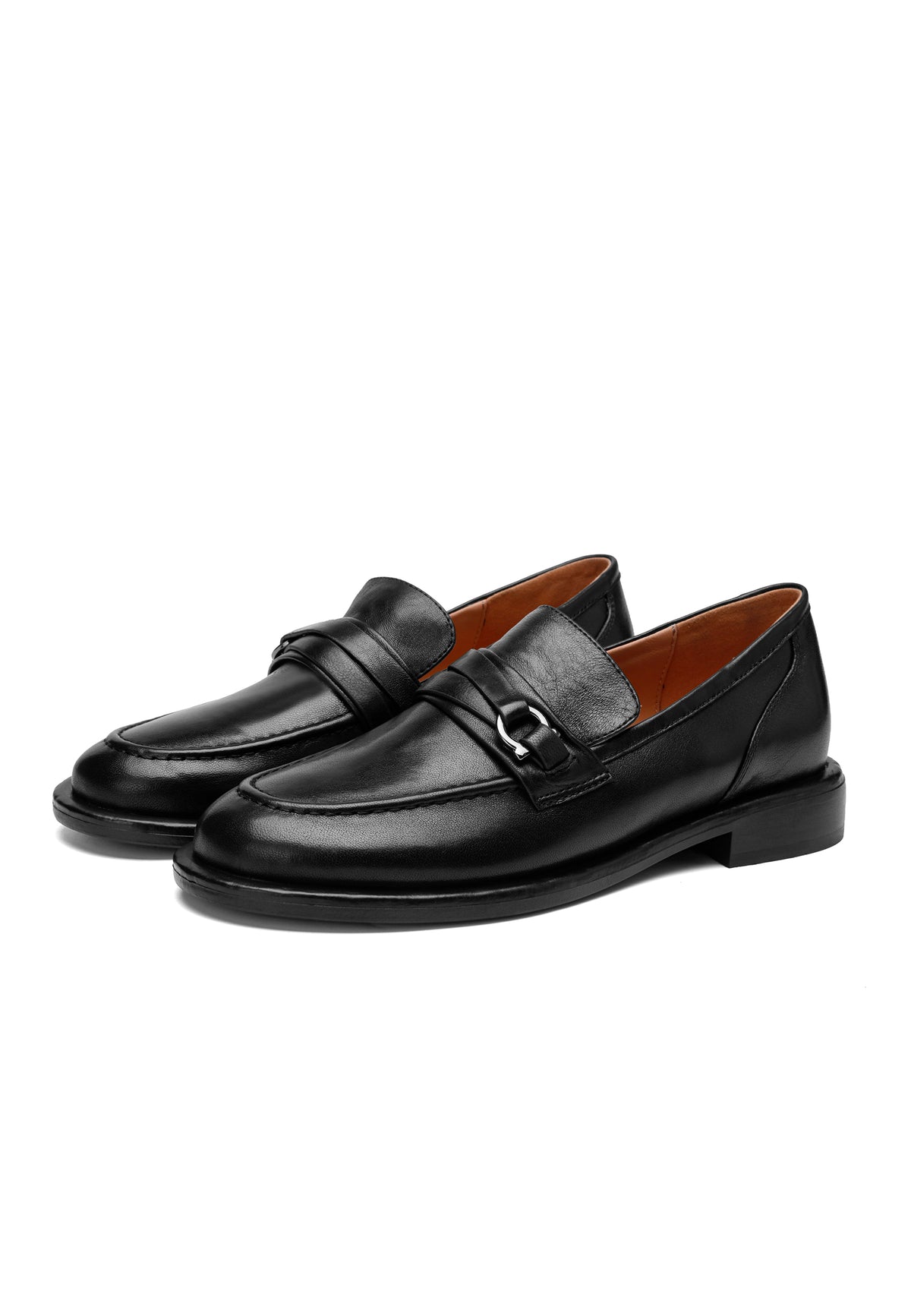 Milano Leather Horsebit Loafers - Black
