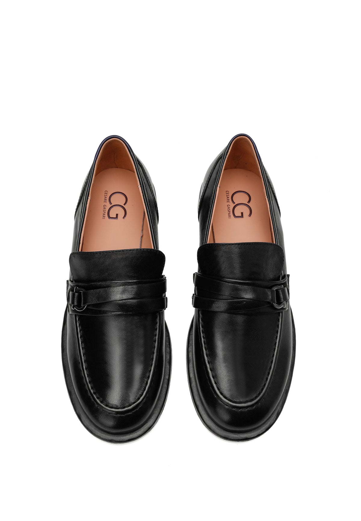 Milano Leather Horsebit Loafers - Black