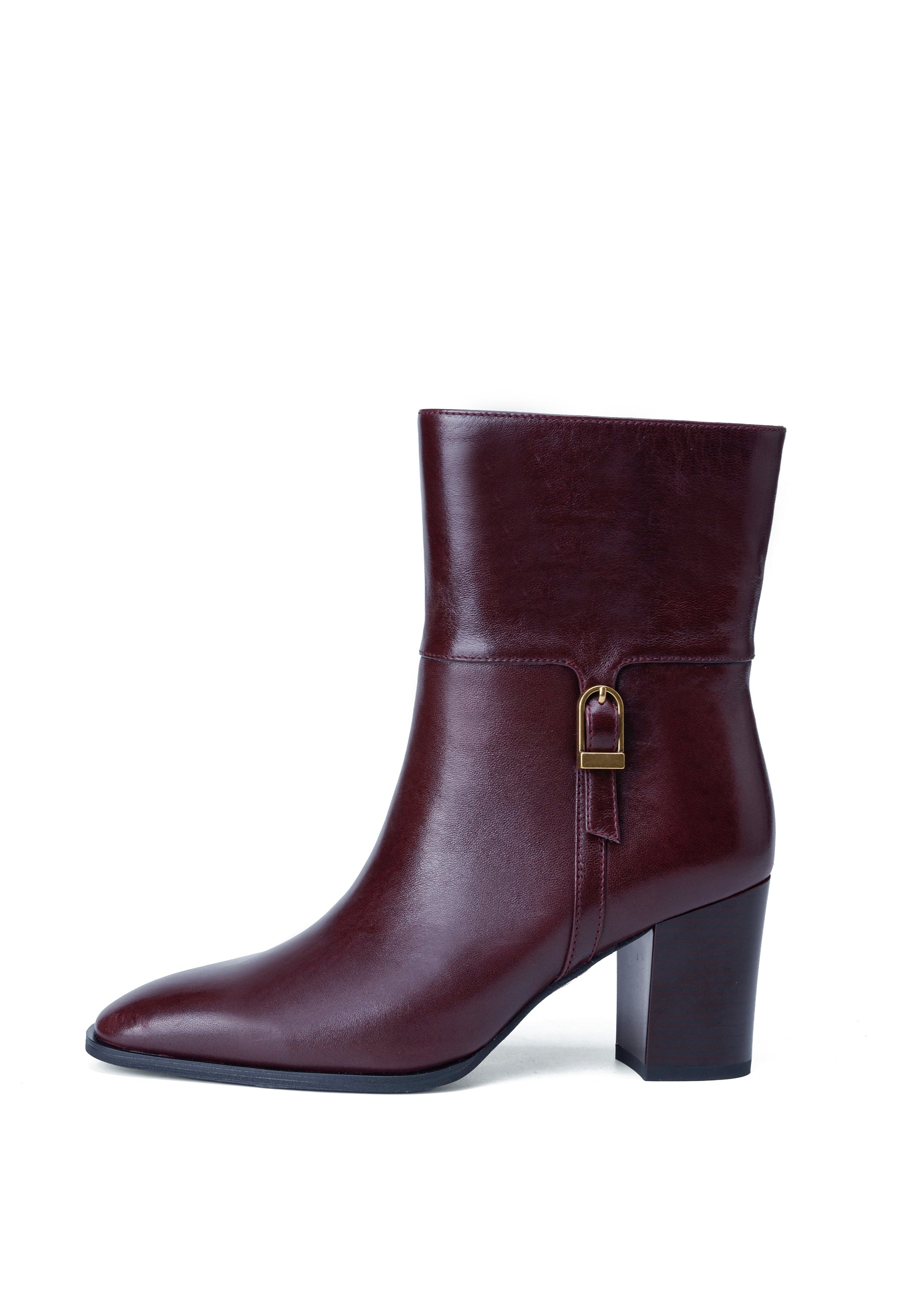 Chic enkellaarsjes met blokhak – Bordeaux