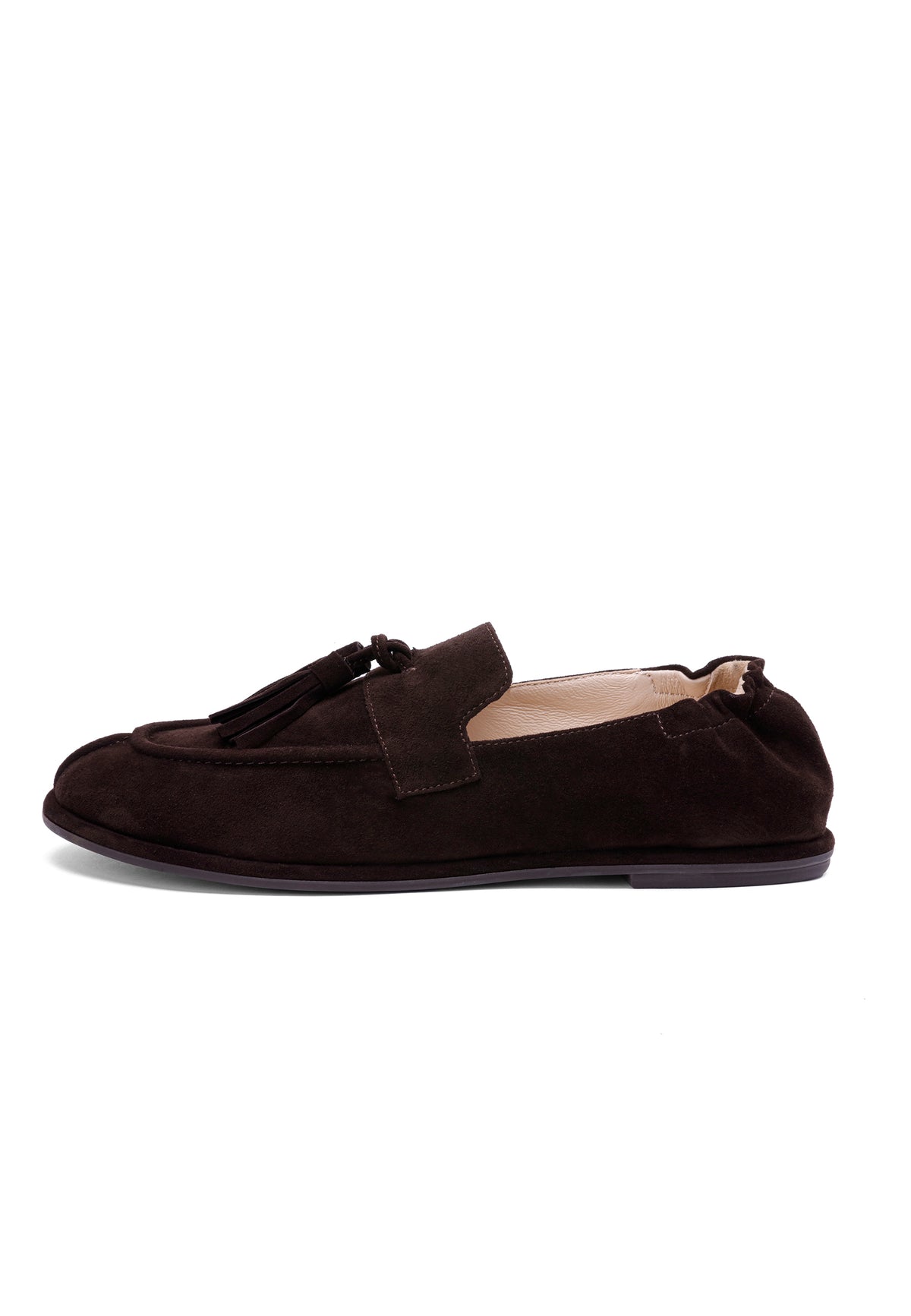 Mocassins à pampilles en daim – Chocolat