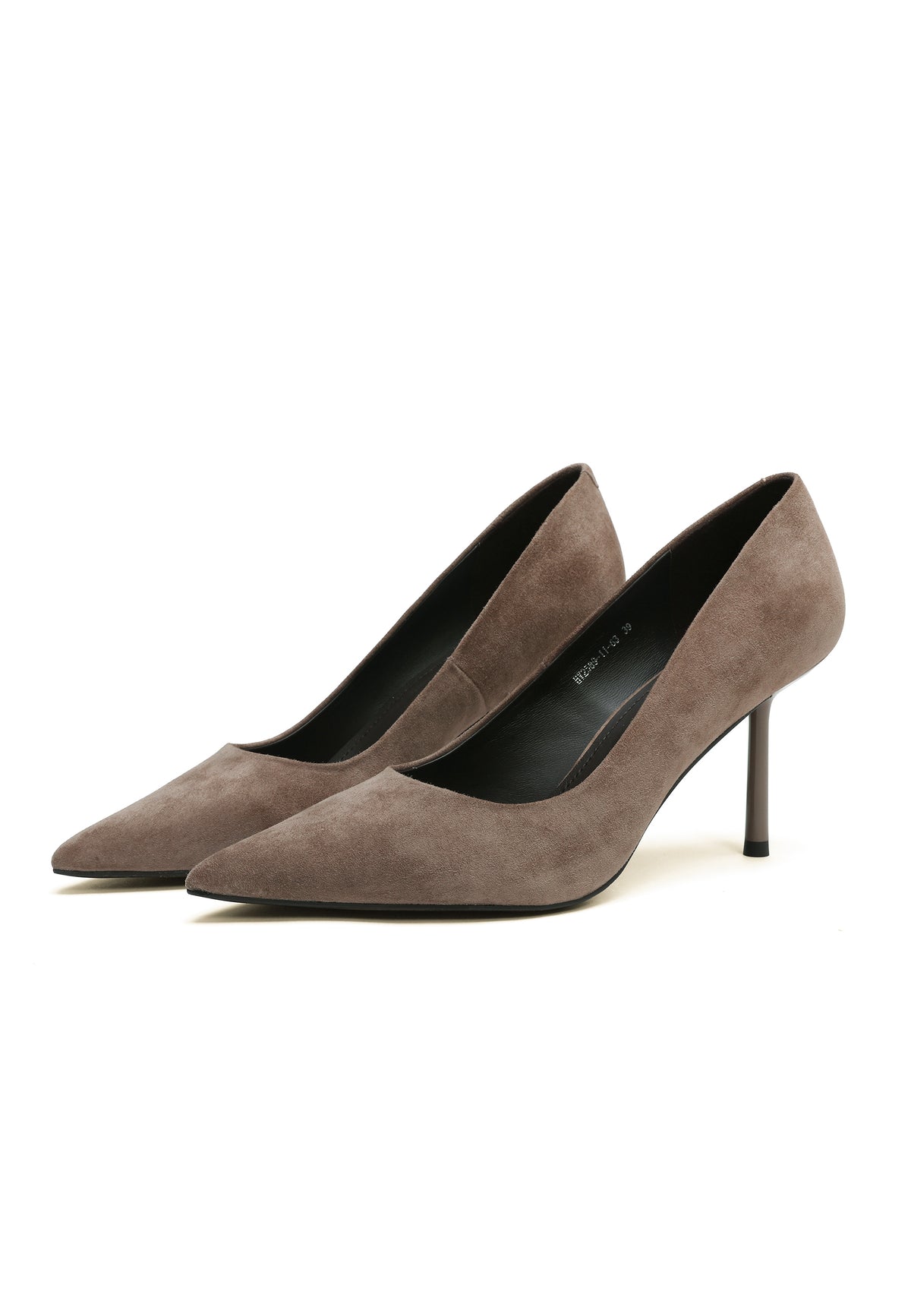 Leather Stiletto Heels - Beige suede