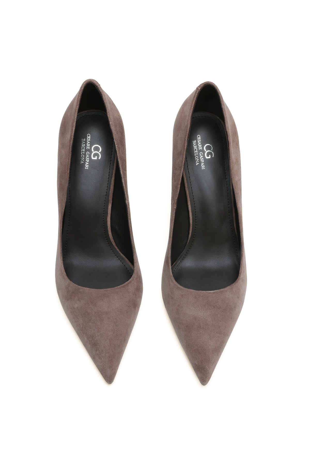 Leather Stiletto Heels - Beige suede