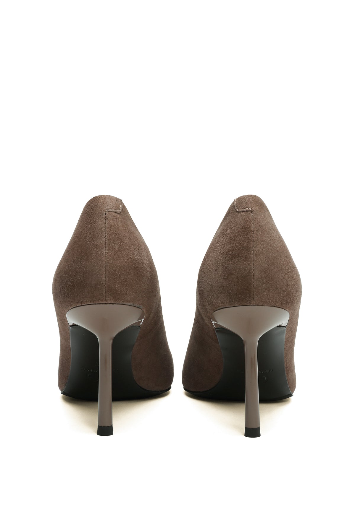 Leather Stiletto Heels - Beige suede