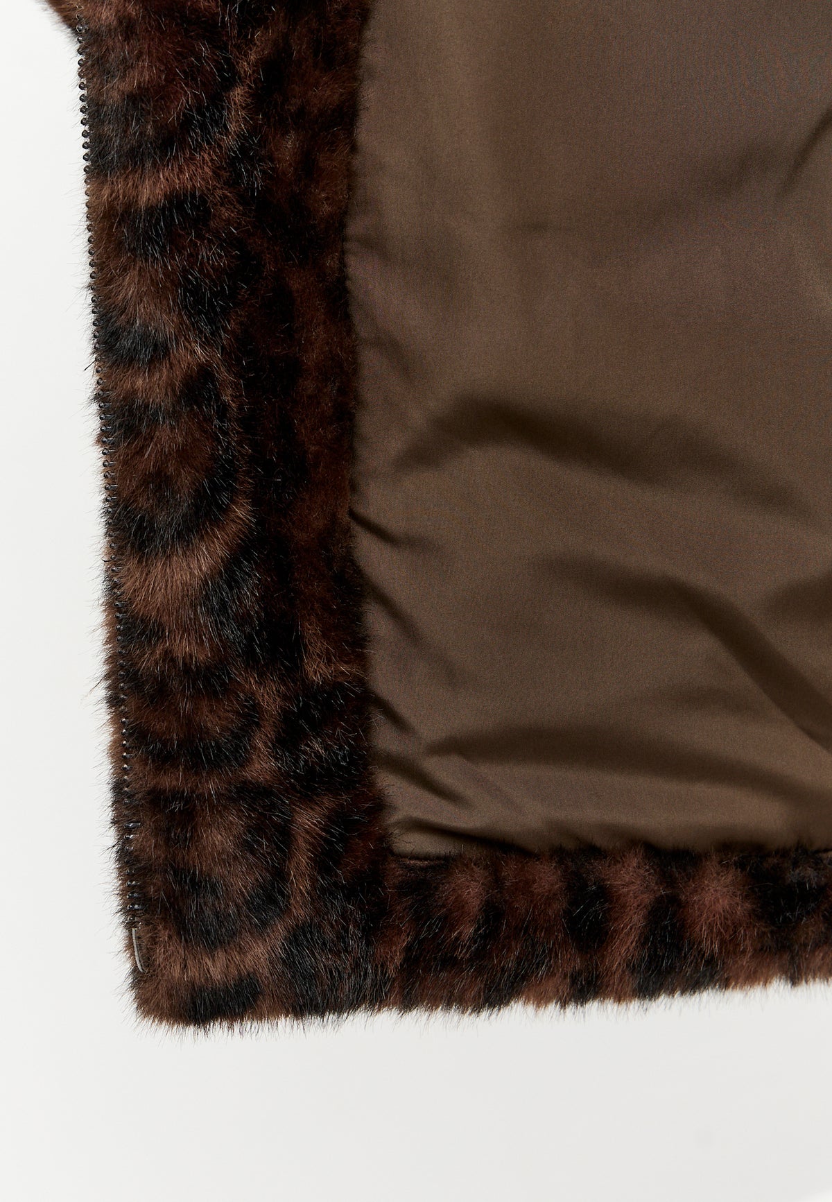 Jacke aus Veloursimitat mit Reißverschluss – Leopard