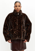 Jacke aus Veloursimitat mit Reißverschluss – Leopard