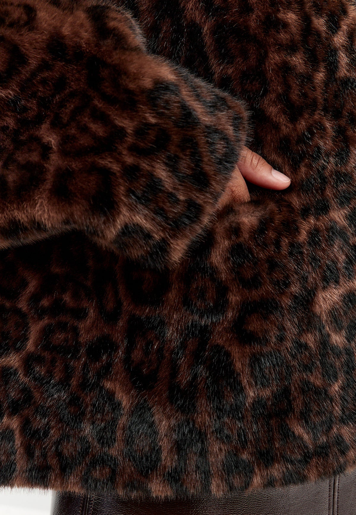 Jacke aus Veloursimitat mit Reißverschluss – Leopard
