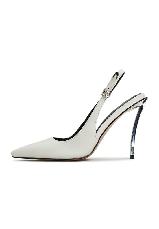 Escarpins avec talon Stilleto métallique - Blanc