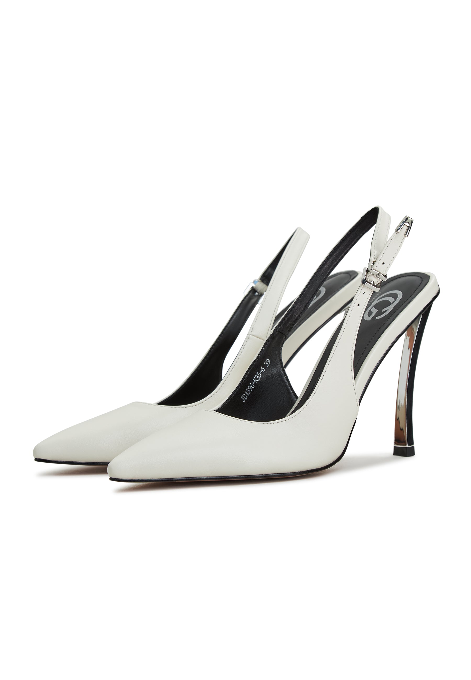 Pumps With Metallic Stilleto Heel - White