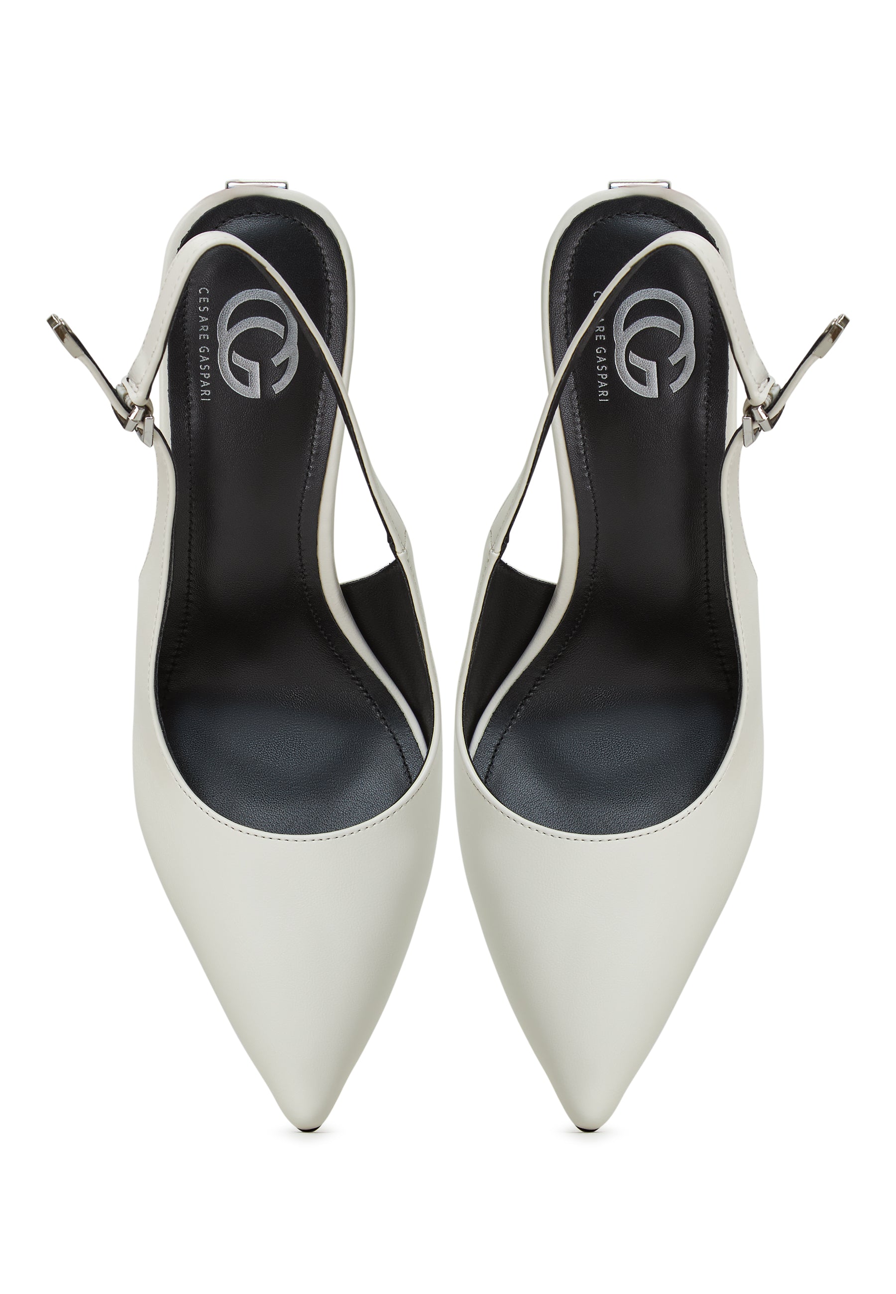 Pumps With Metallic Stilleto Heel - White