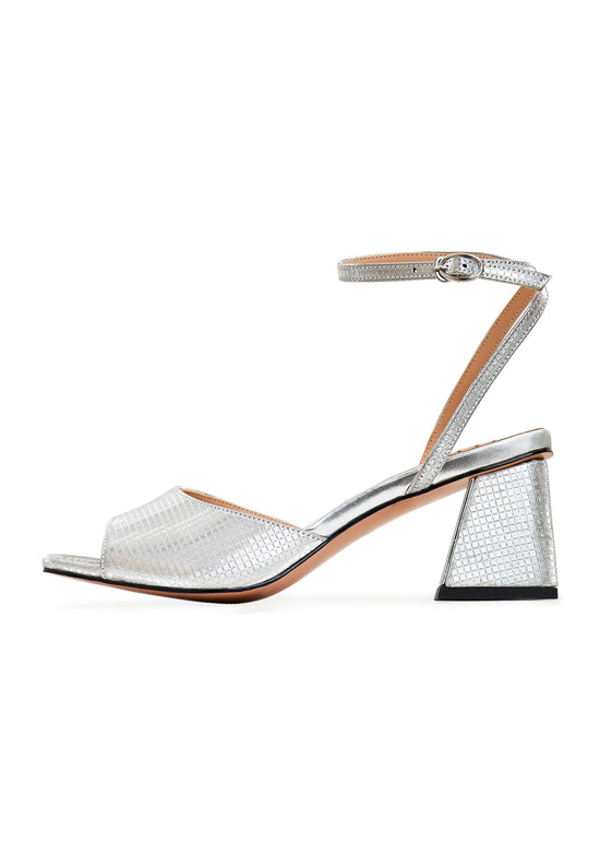 Jewel Block Heels Sandaler Aurora - Sølv