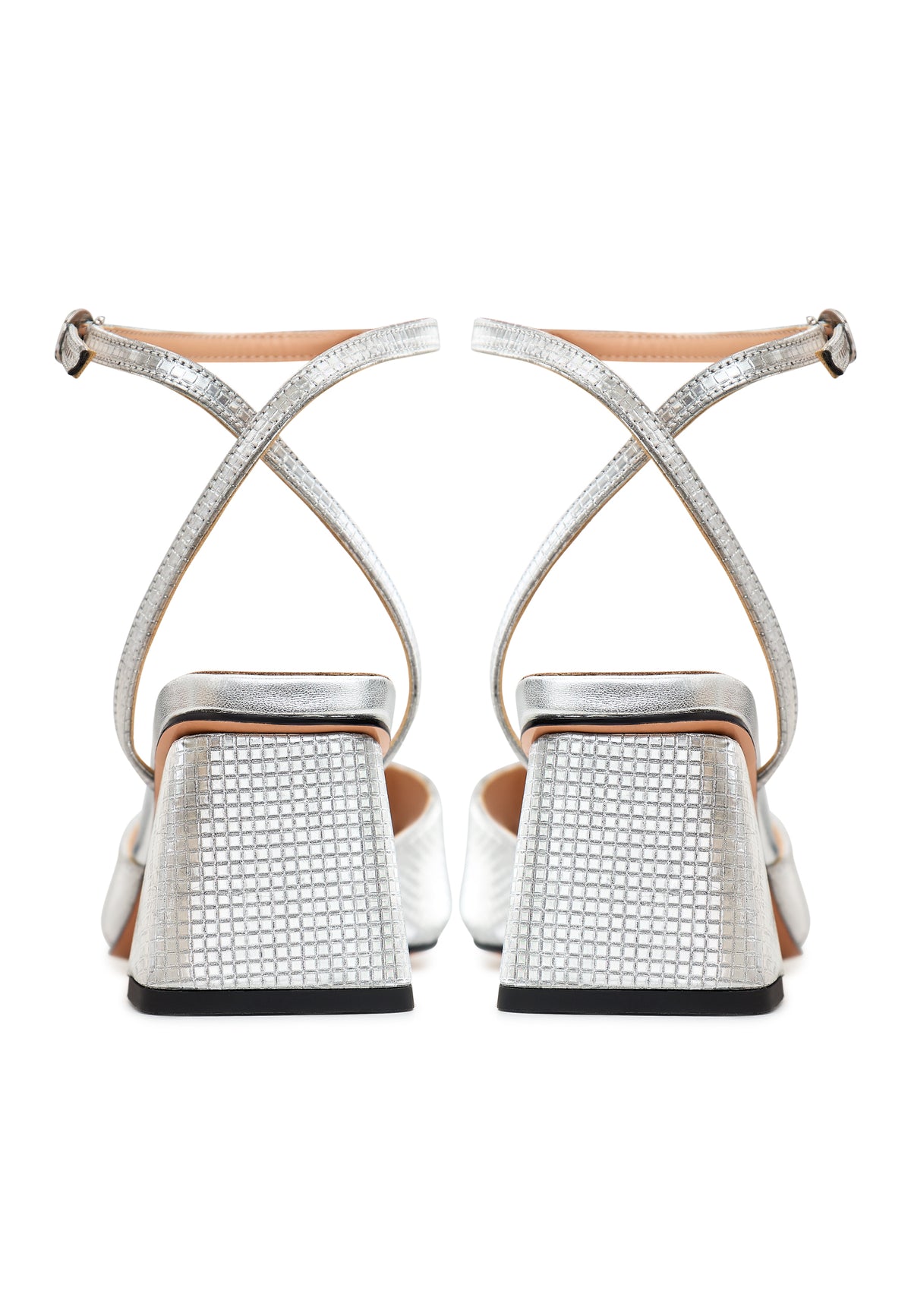 Jewel Block Heels Sandals Aurora - Silver