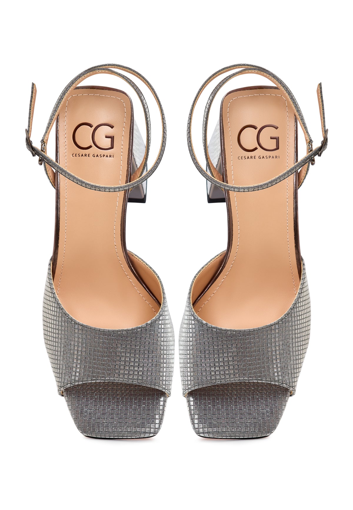 Sandalias de tacón joya Aurora - Plata