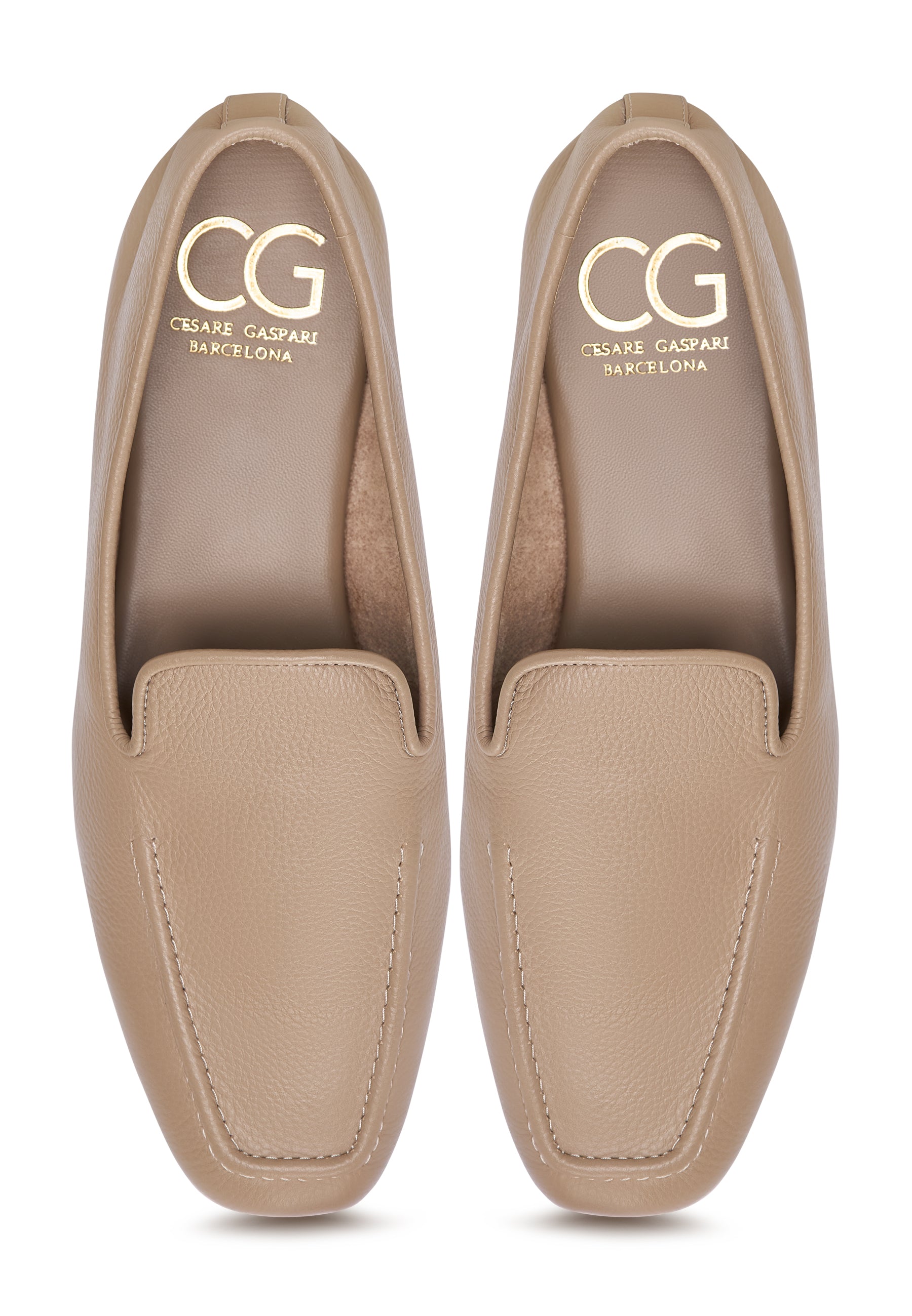 Classic Leather Loafers Lidia - Beige