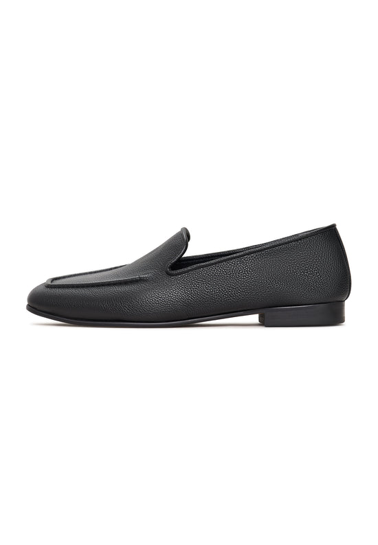 Leather Luxe Slip-Ons - Black
