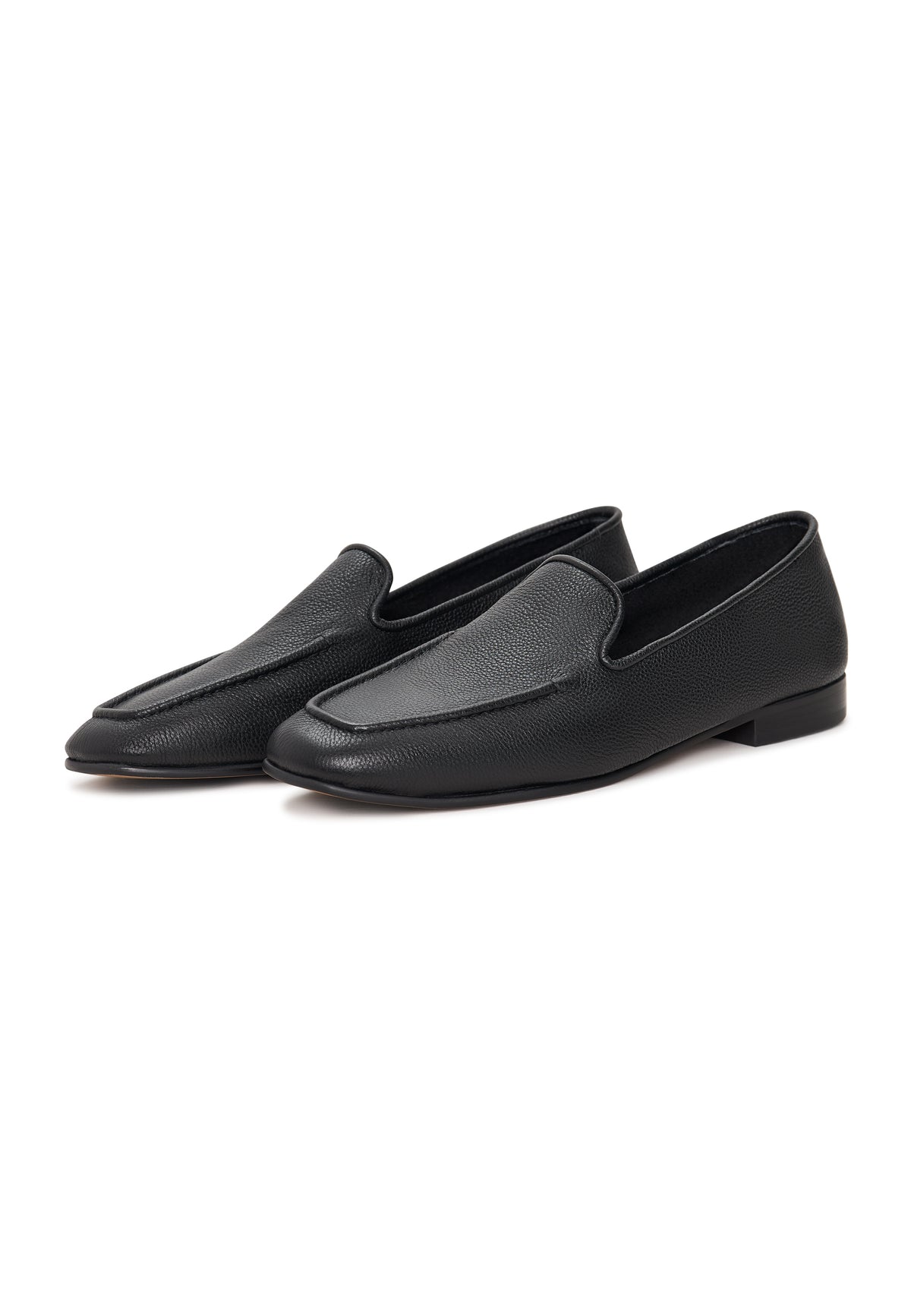 Leather Luxe Slip-Ons - Black
