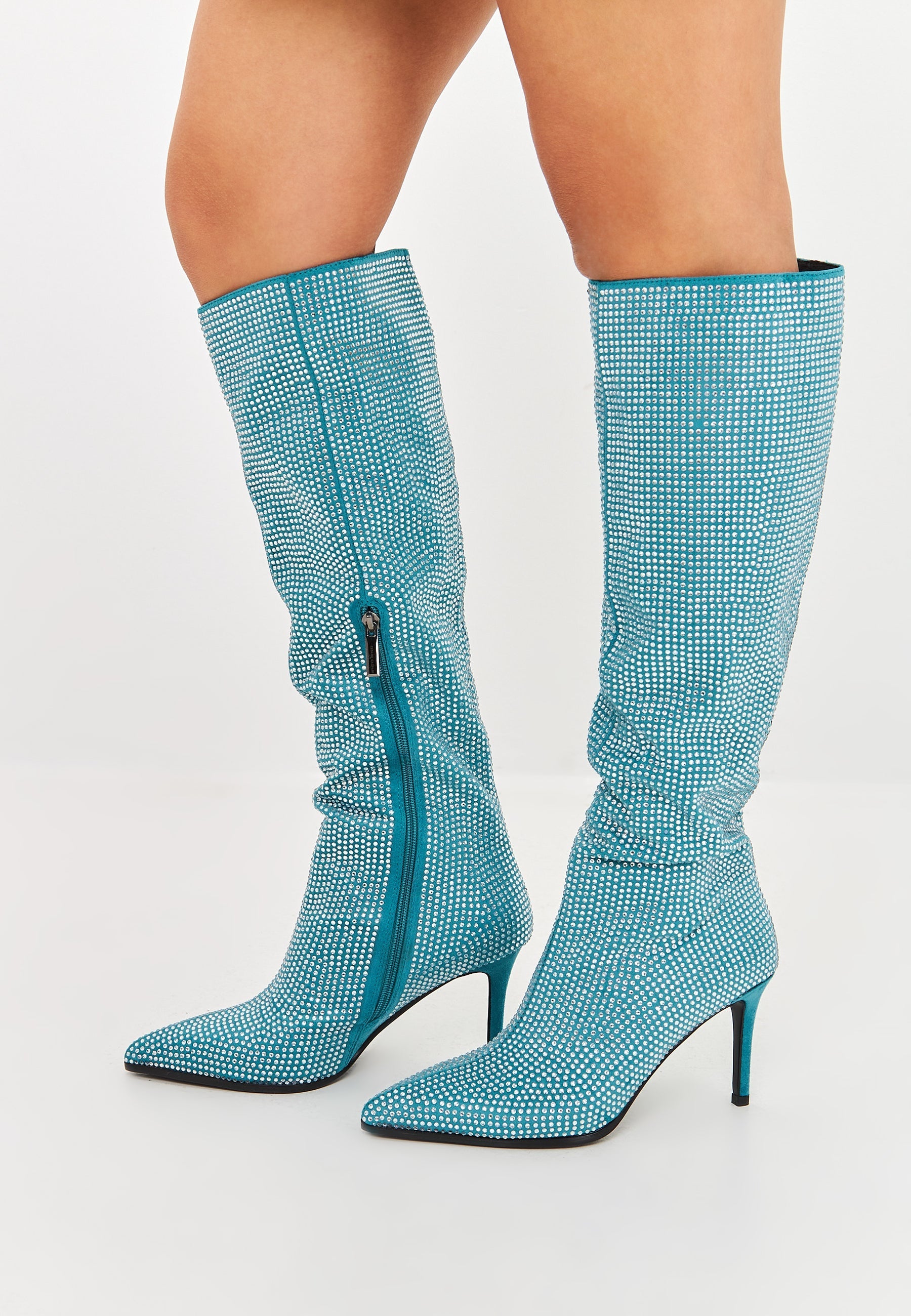 Knee-high Jewel embellishment boots - Cesare Gaspari 