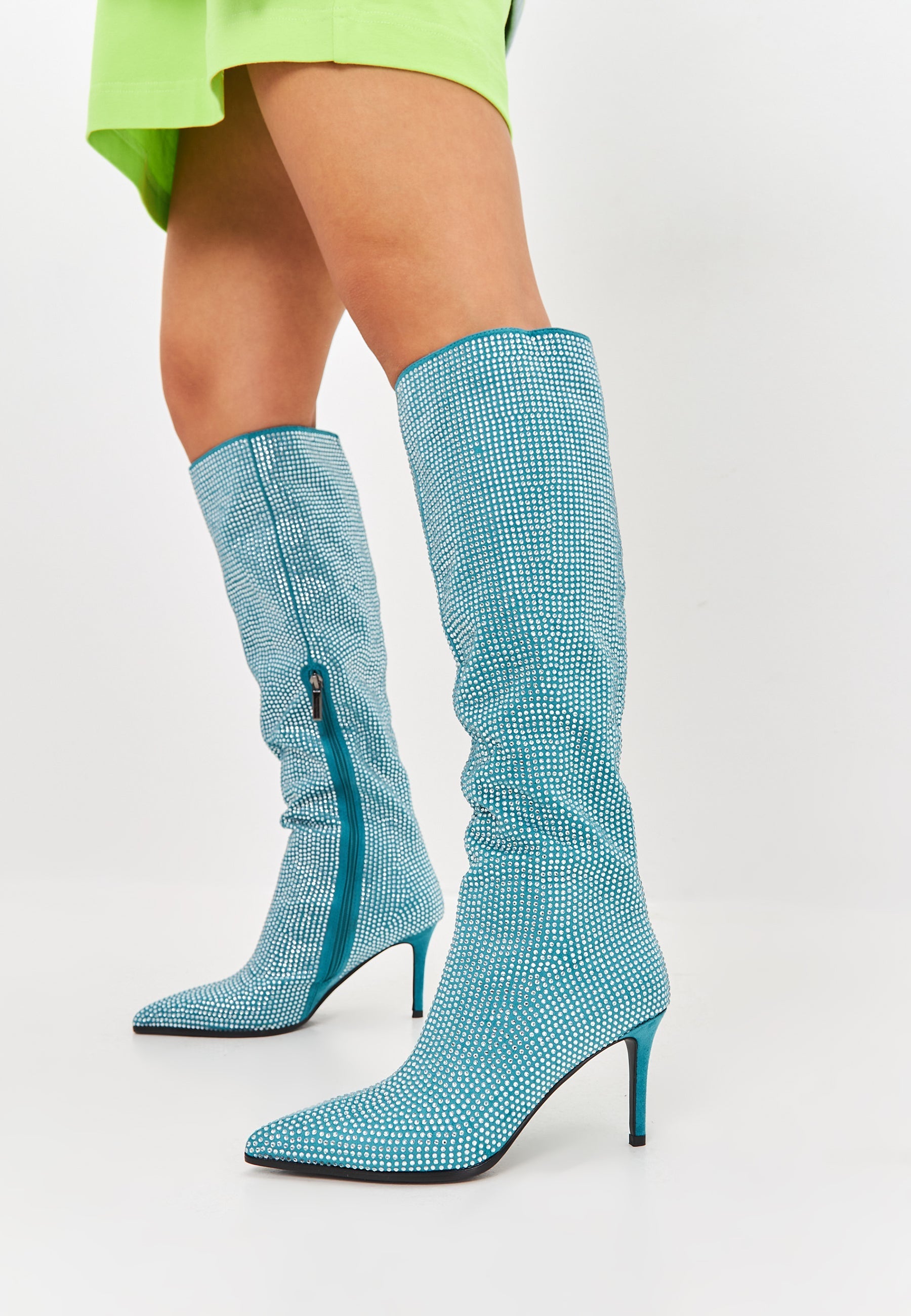 Knee-high Jewel embellishment boots - Cesare Gaspari 