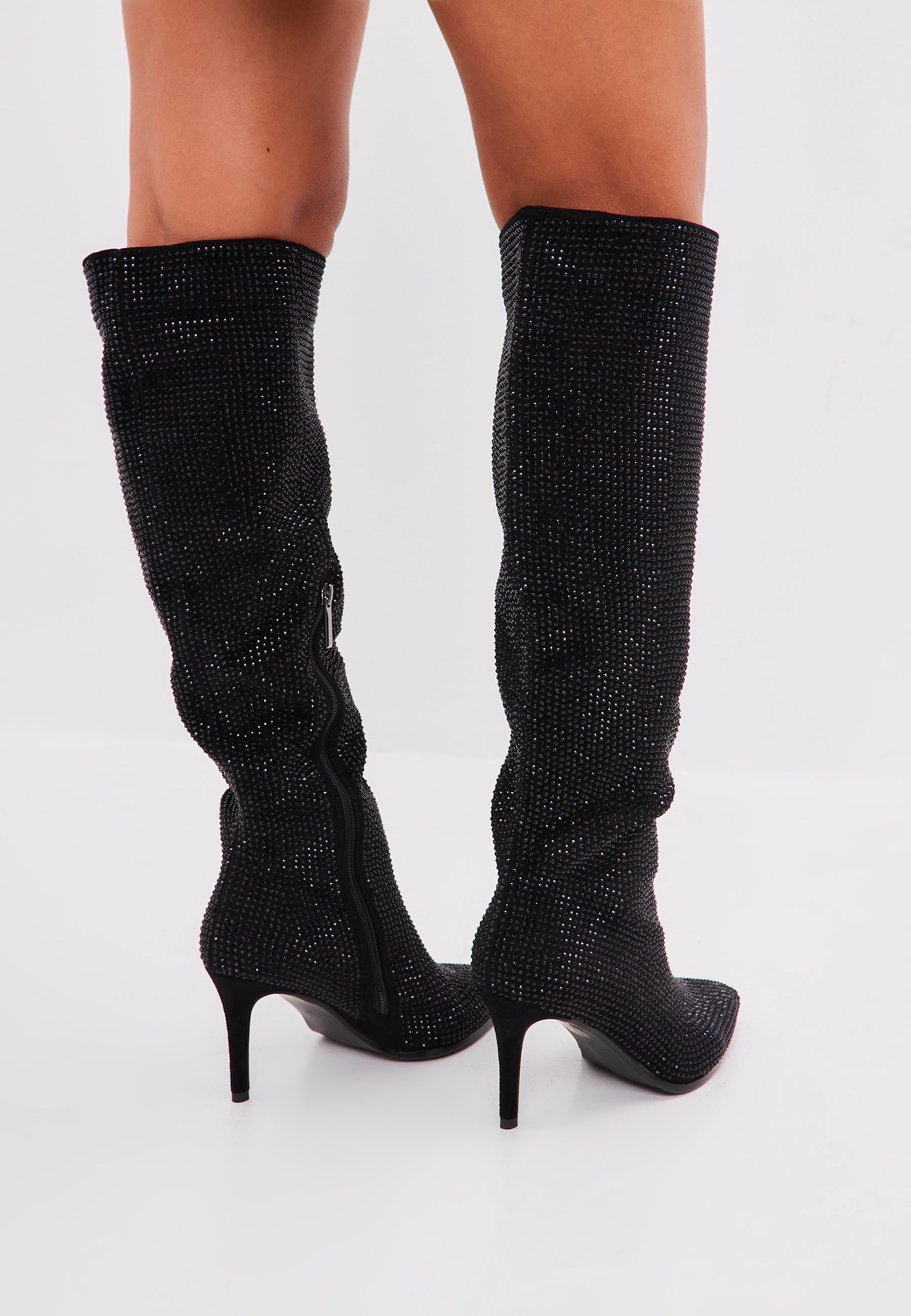 Knee-high Jewel embellishment boots - Cesare Gaspari 