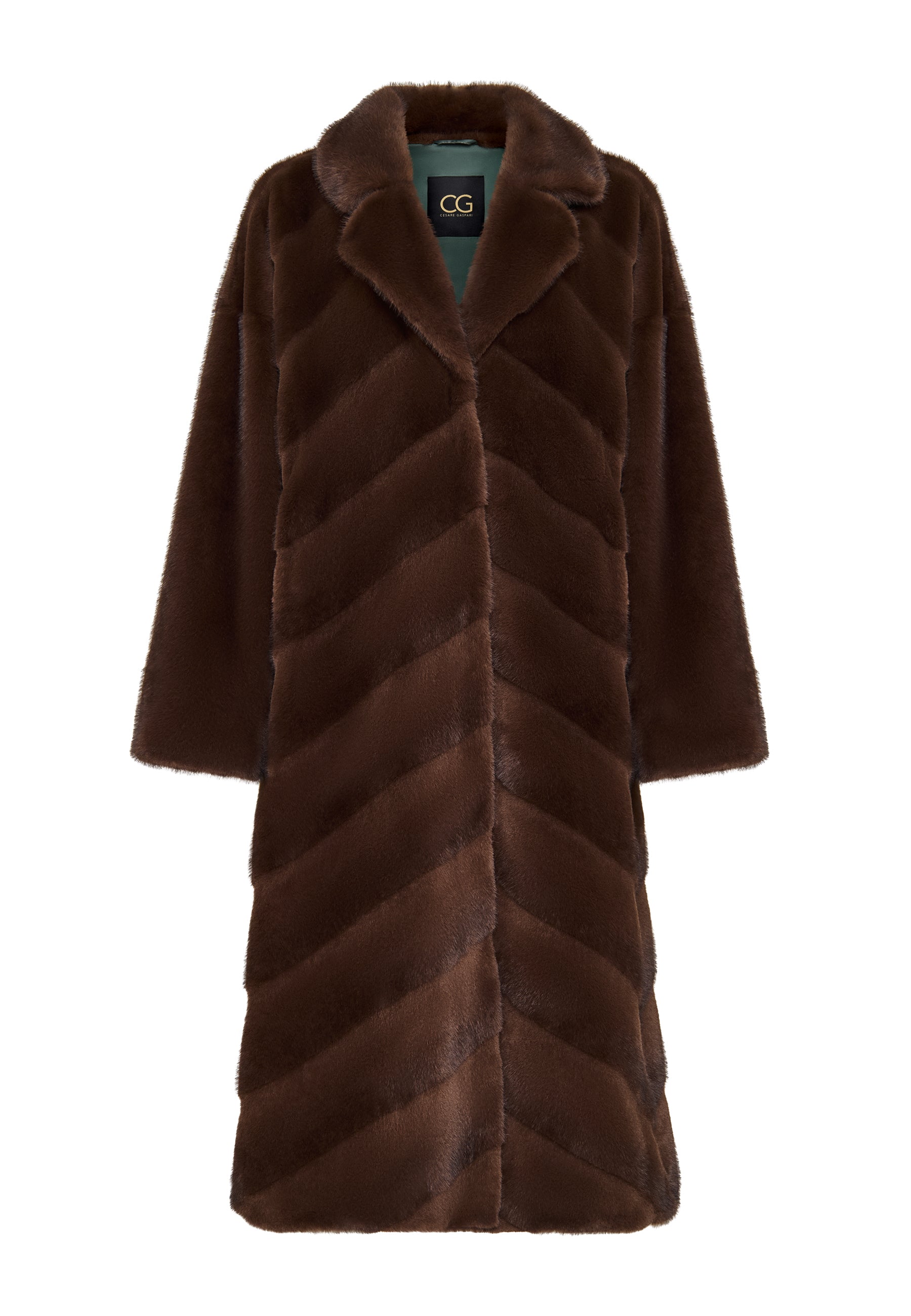 Oversized Faux Fur Coat - Brown