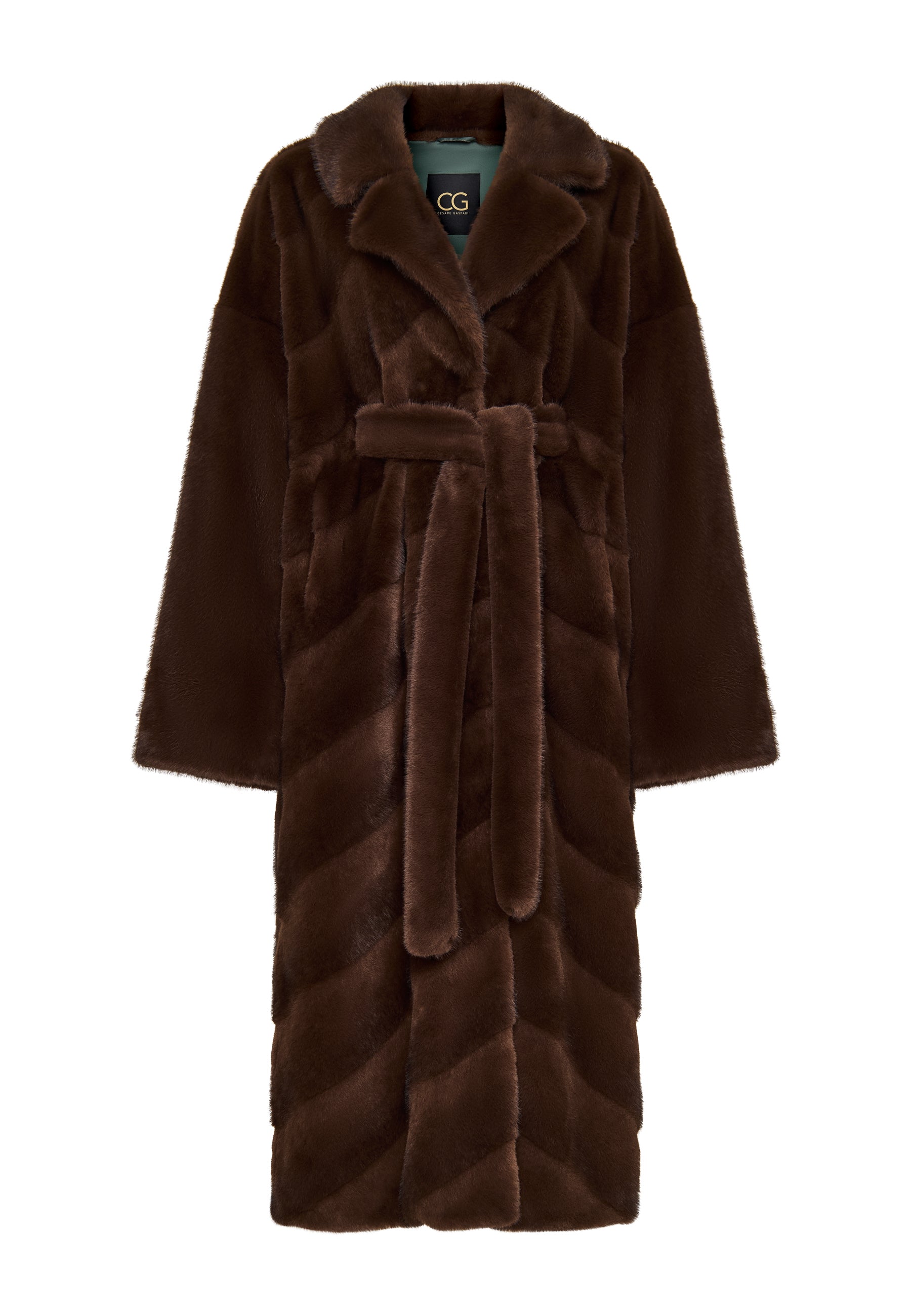 Oversized Faux Fur Coat - Brown