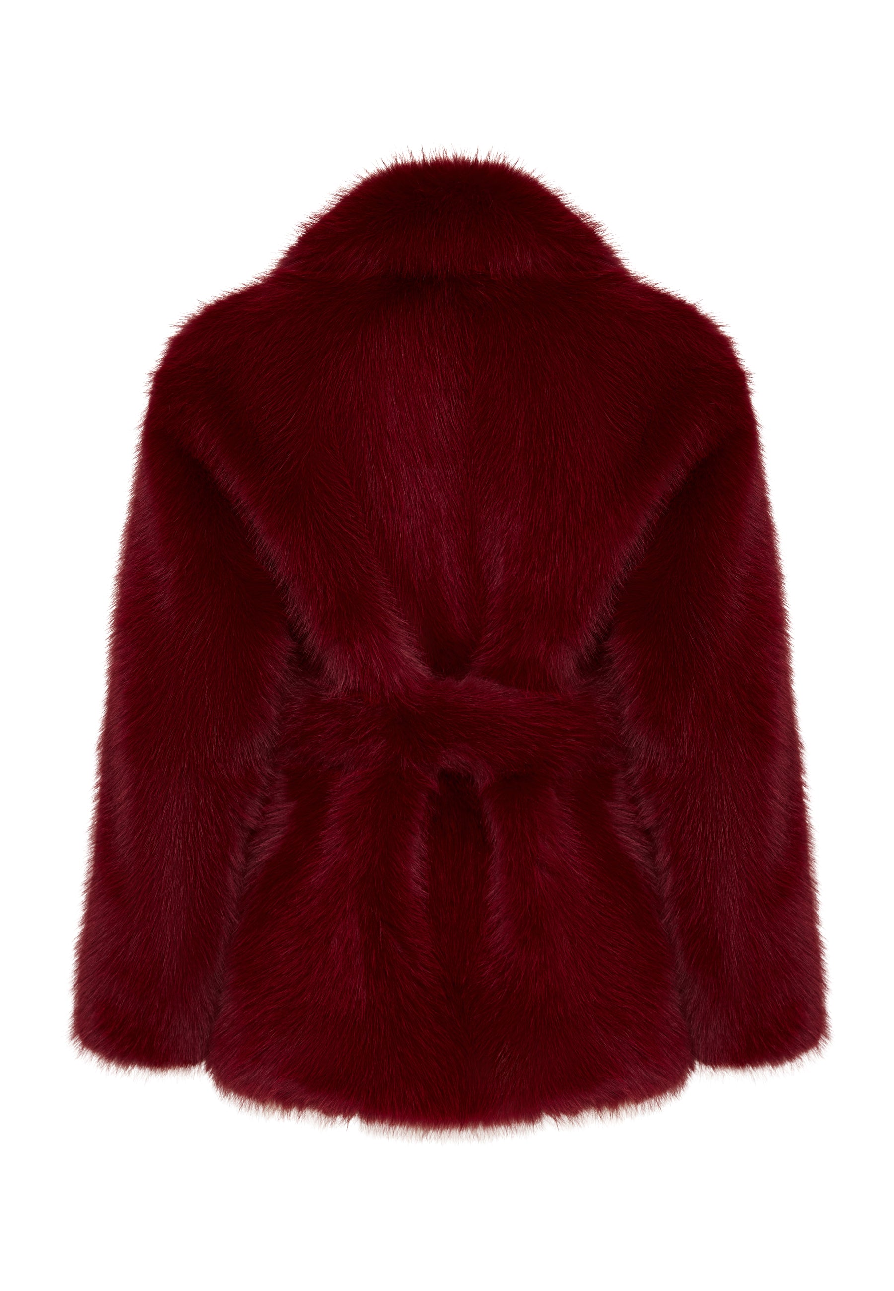 Chic Faux Fur Coat - Red