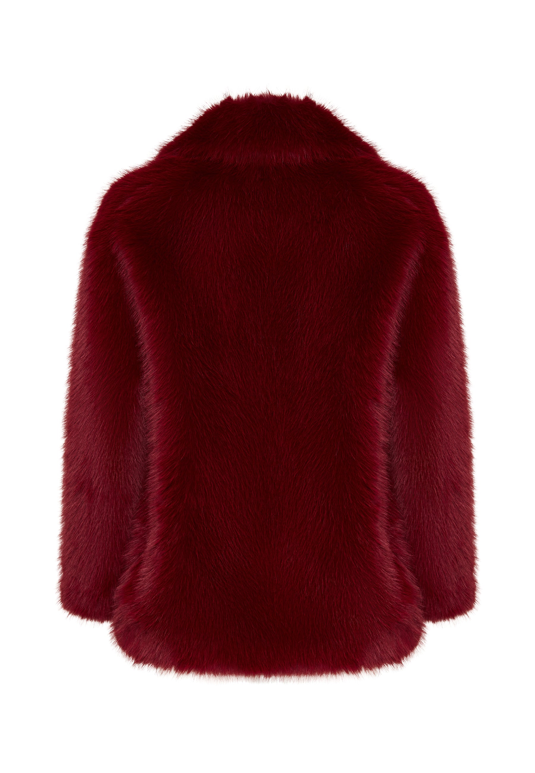 Chic Faux Fur Coat - Red