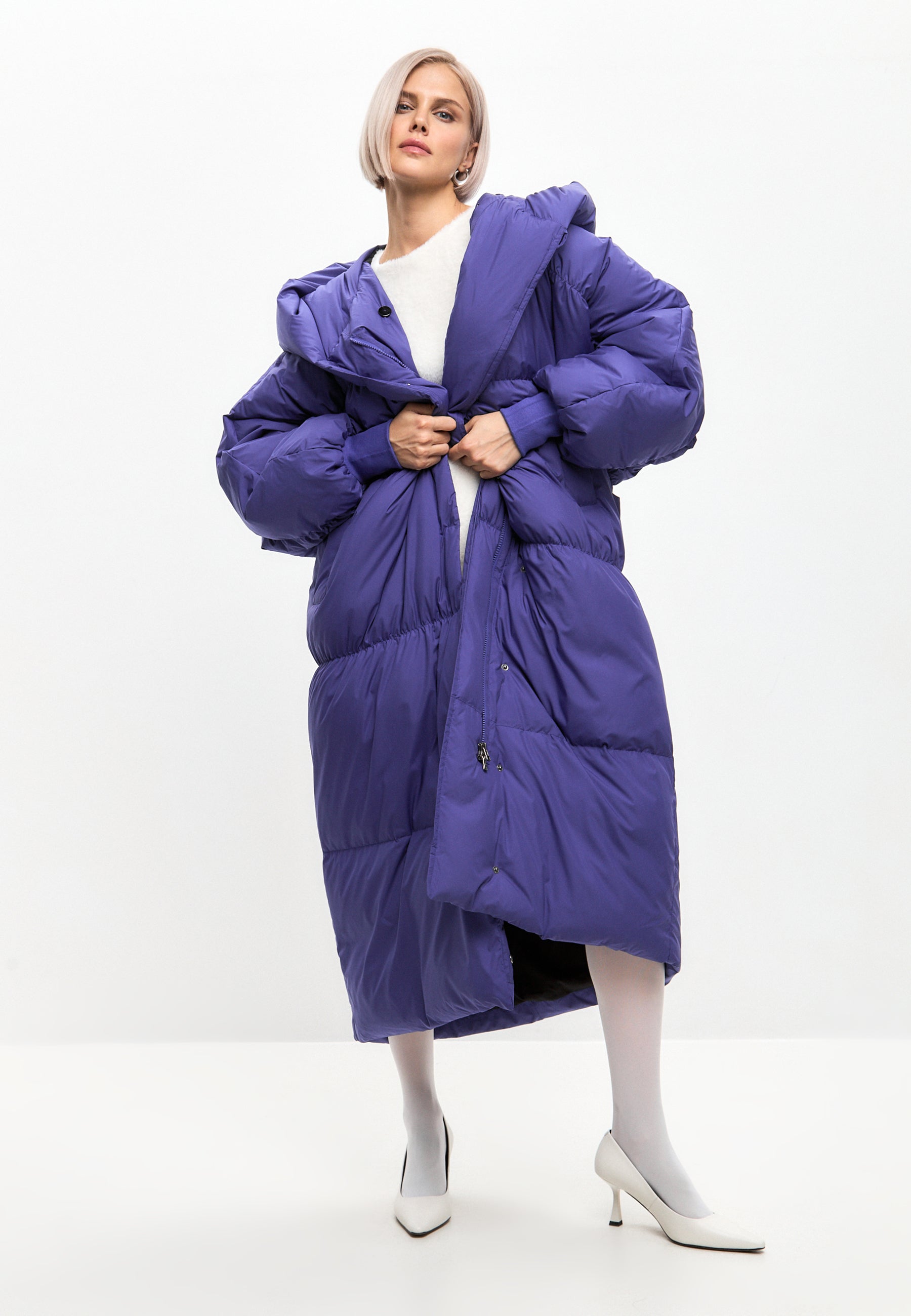 Oversized Puffer Coat - Violet