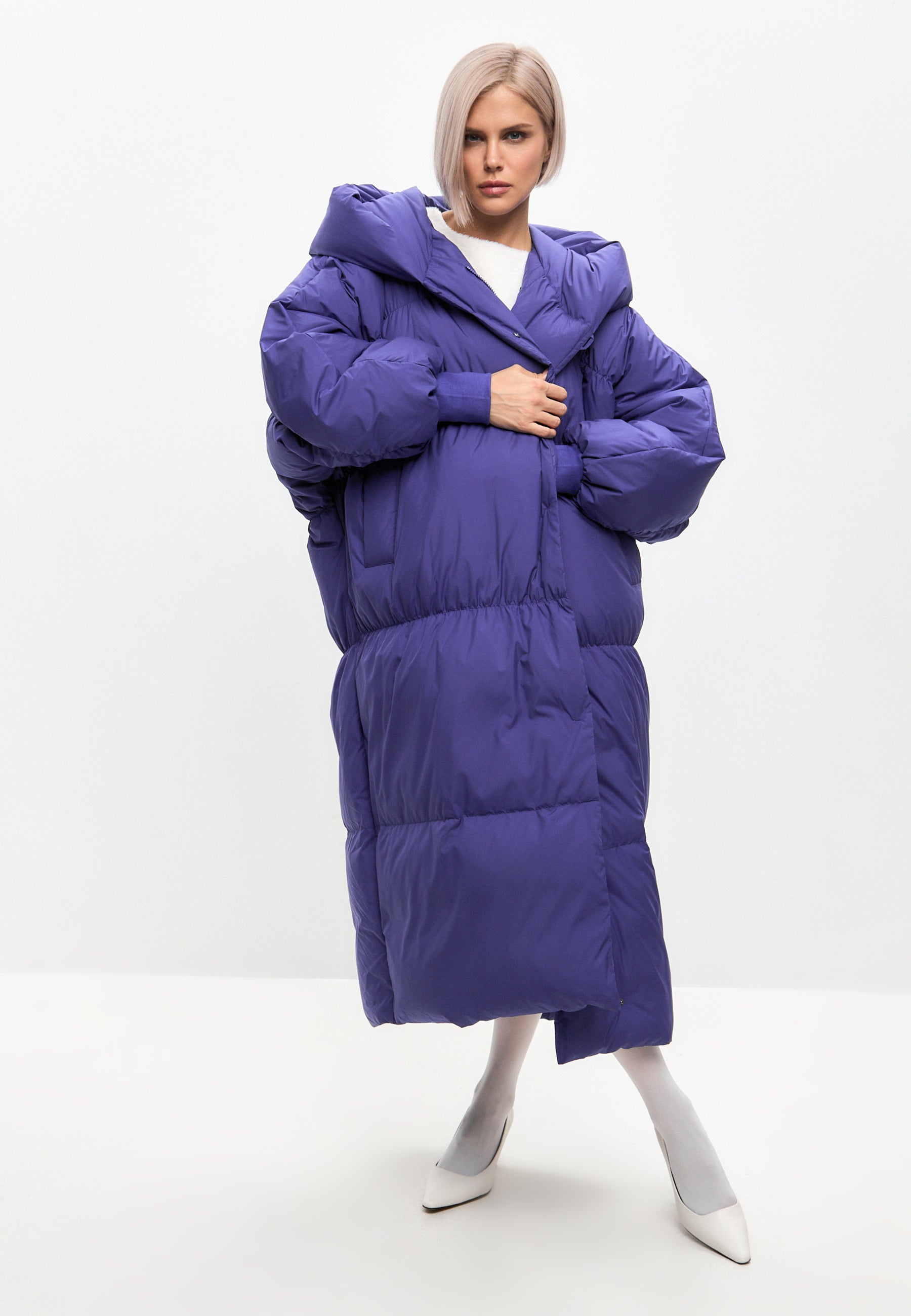 Oversized Puffer Coat - Violet