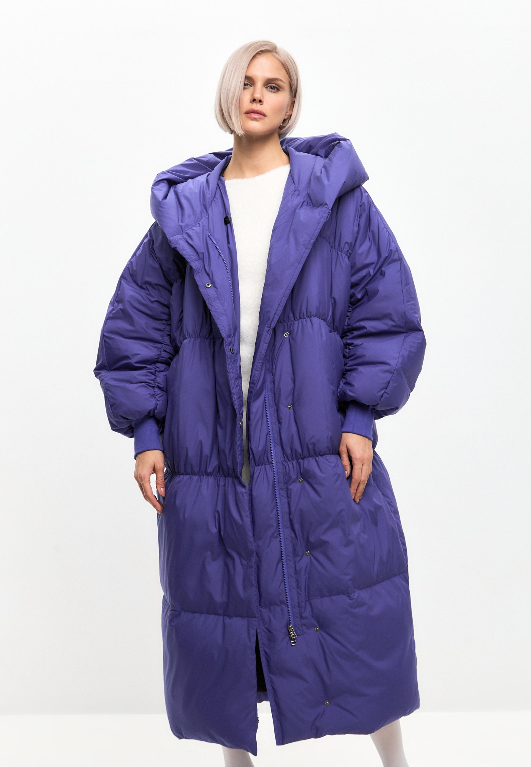 Oversized Puffer Coat - Violet