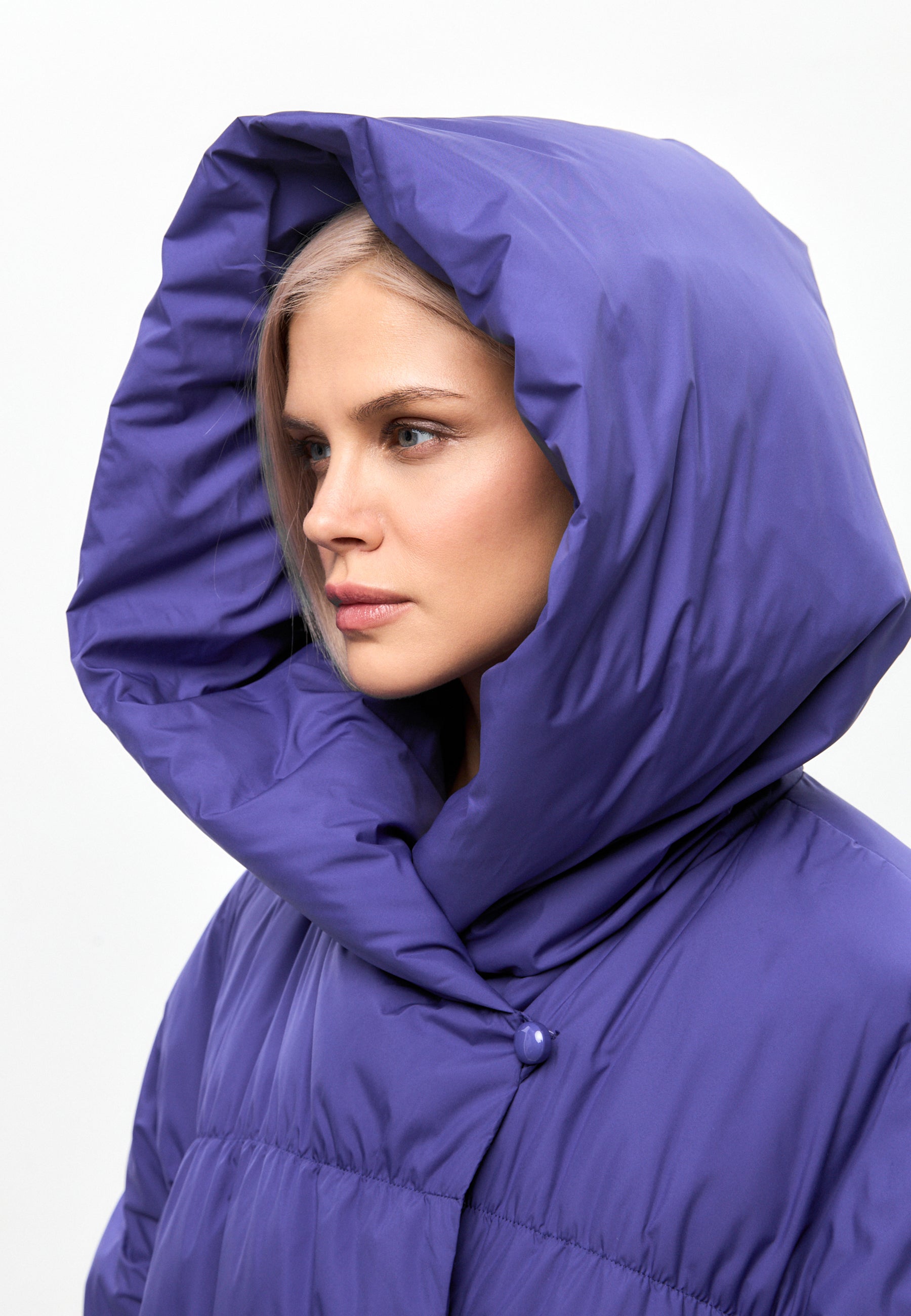 Oversized Puffer Coat - Violet