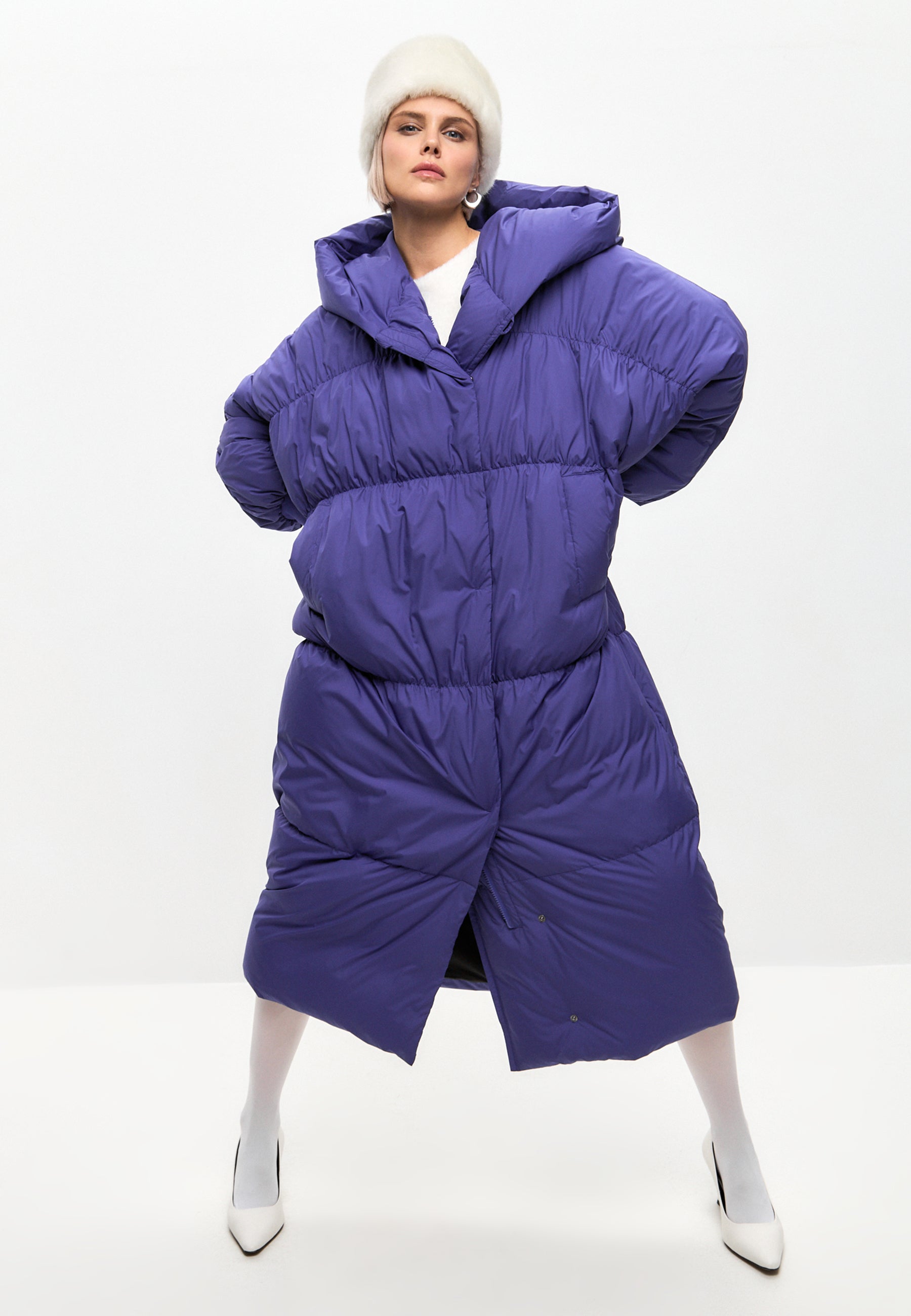 Oversized Puffer Coat - Violet