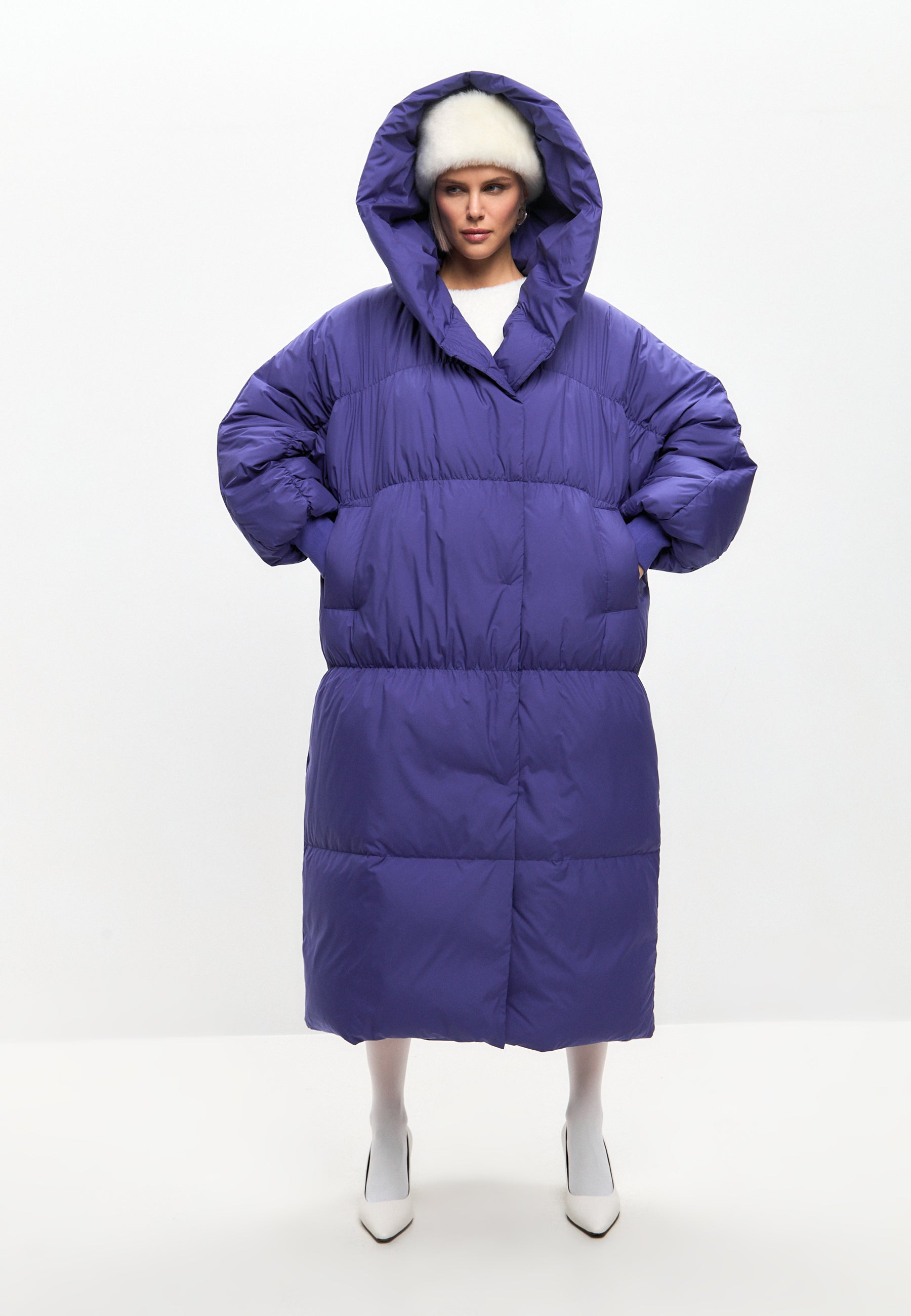 Oversized Puffer Coat - Violet