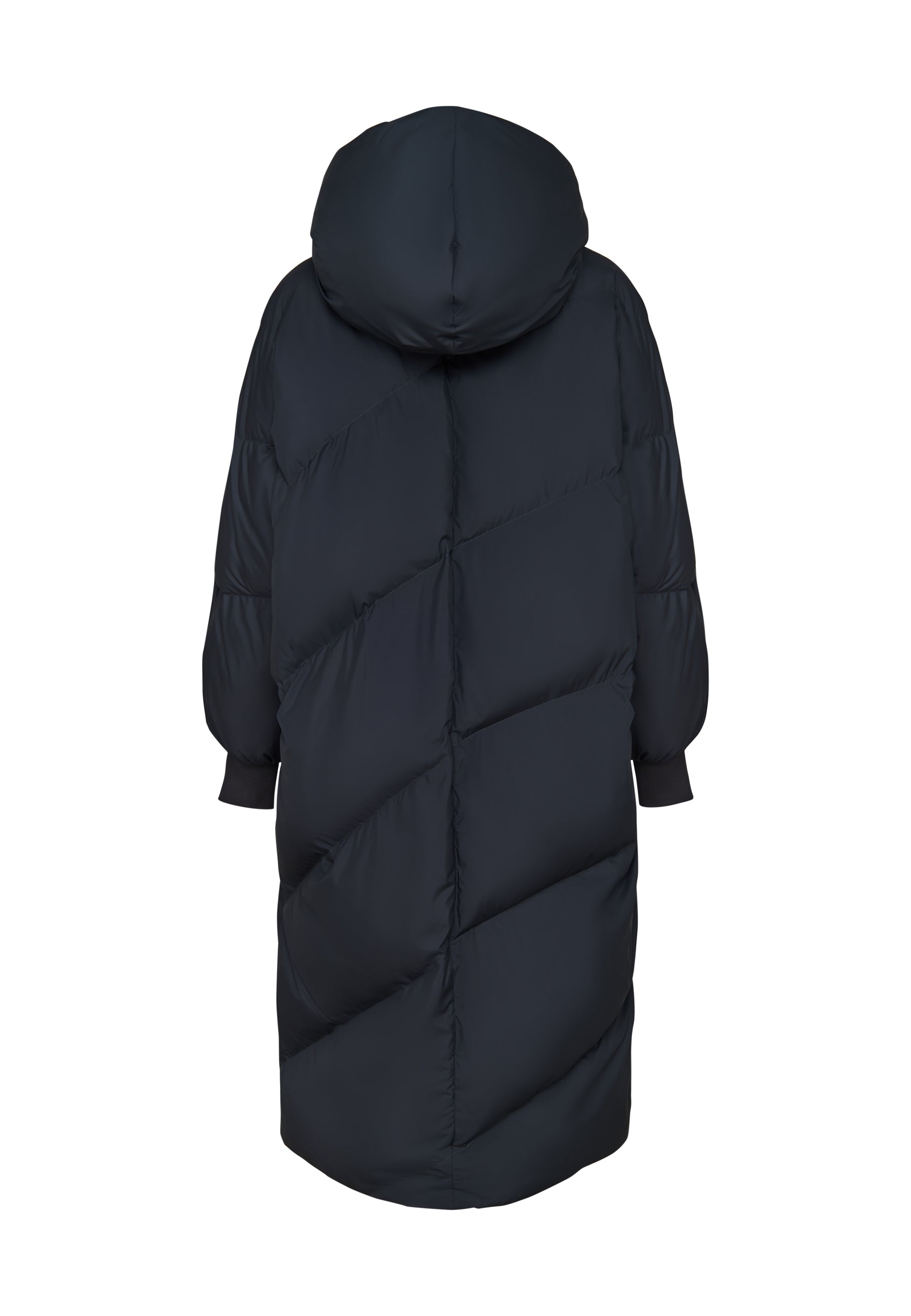 Oversized Hood Quilted Puffer Coat - Blueberries