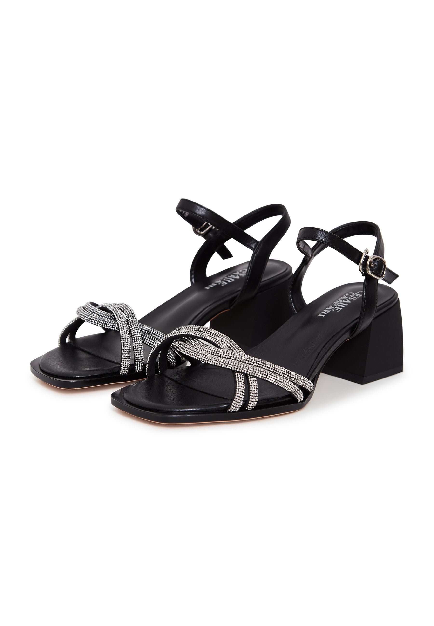 Open Teen Leren Blokhakken Sandalen