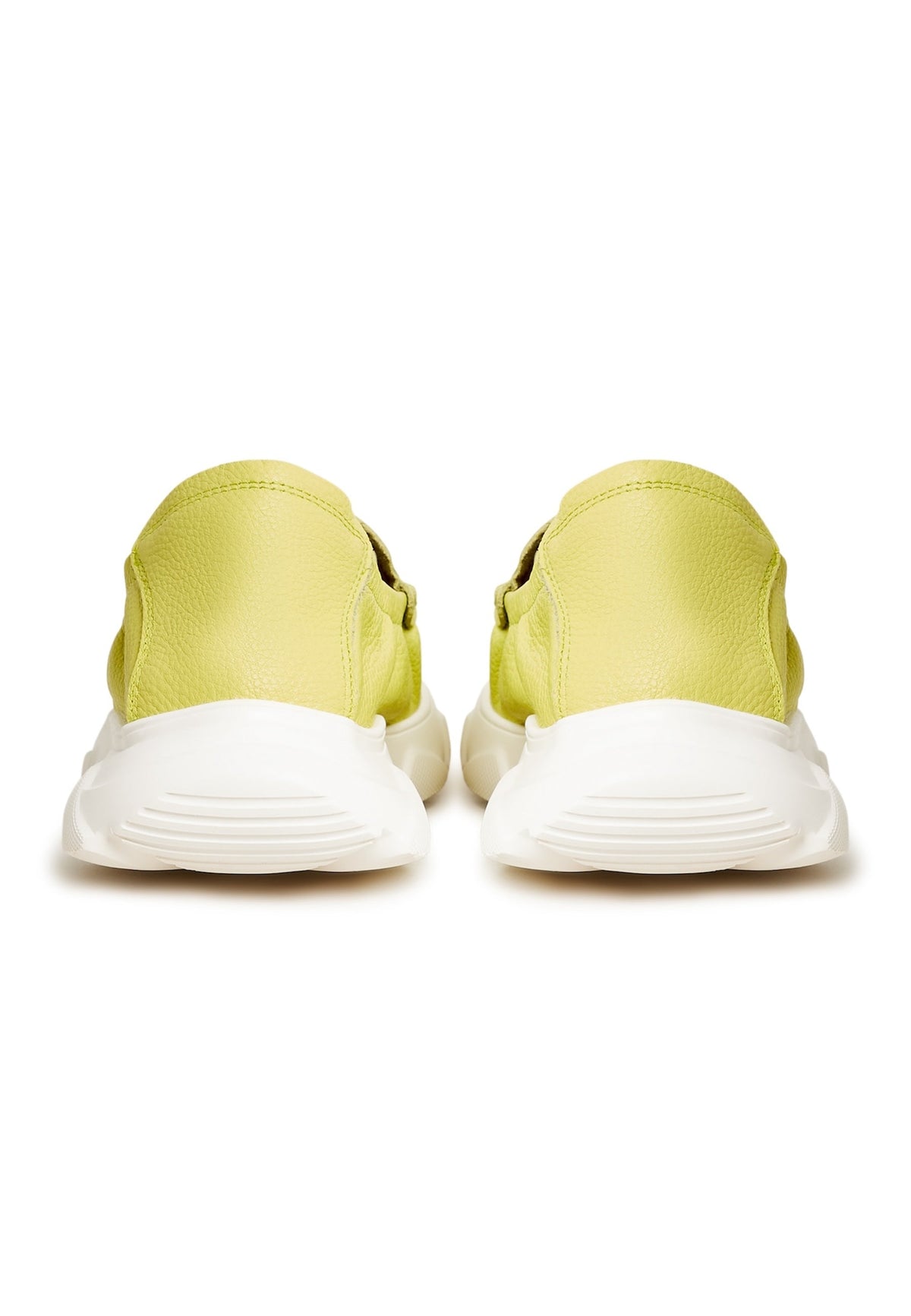 Leather Platform Moccasins Alisa - Green