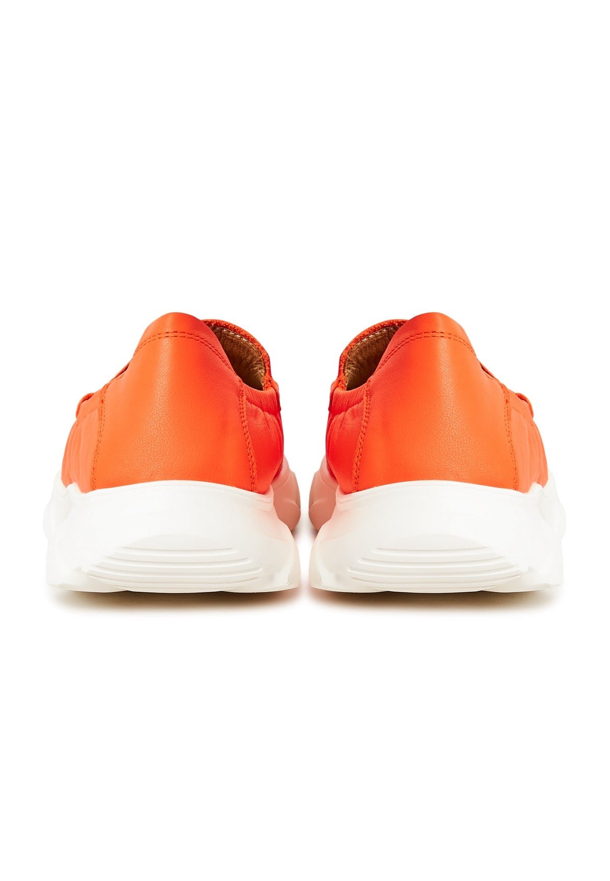 Leather Platform Moccasins Alisa - Orange