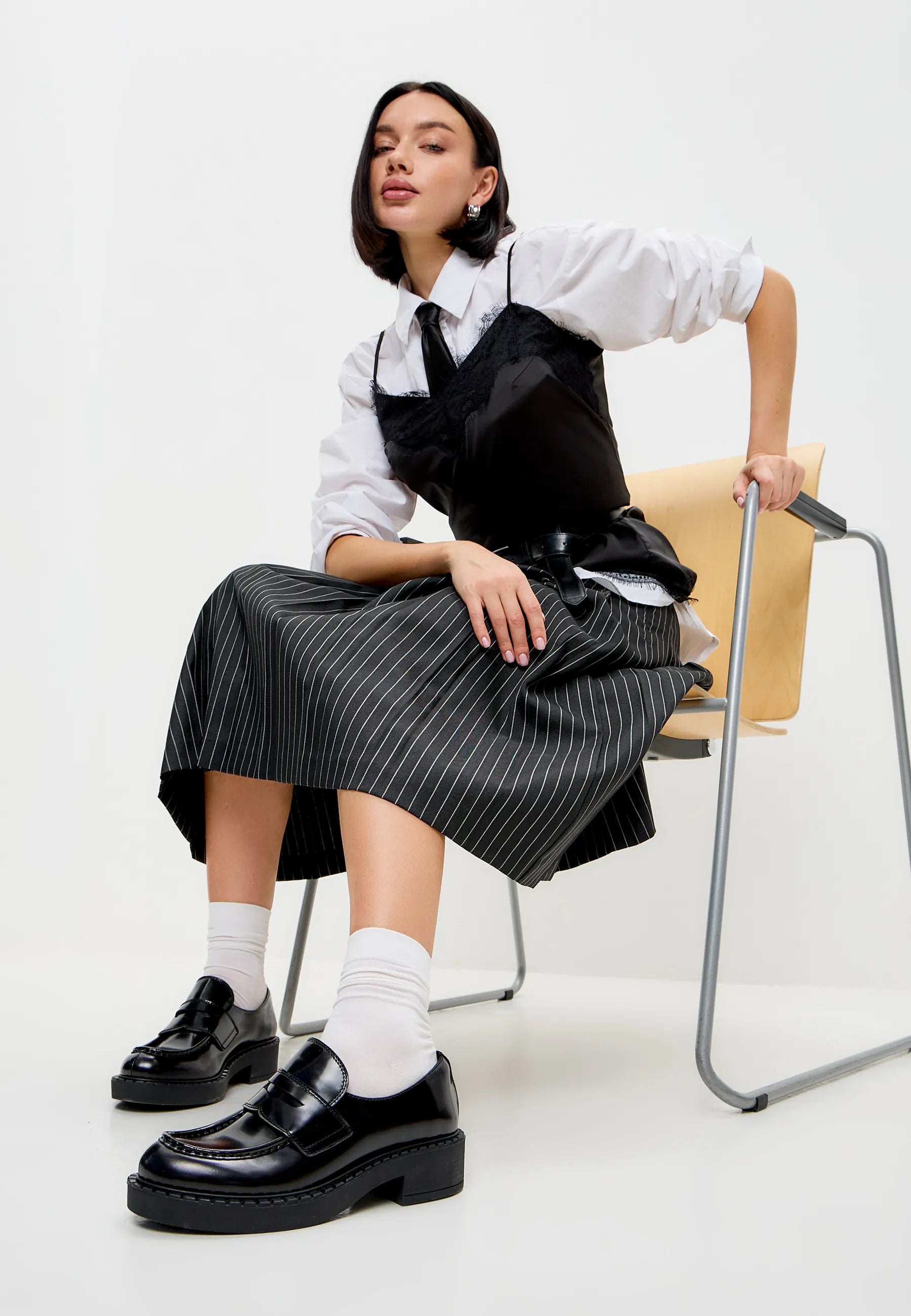 Urban Platform Penny Loafers – Black