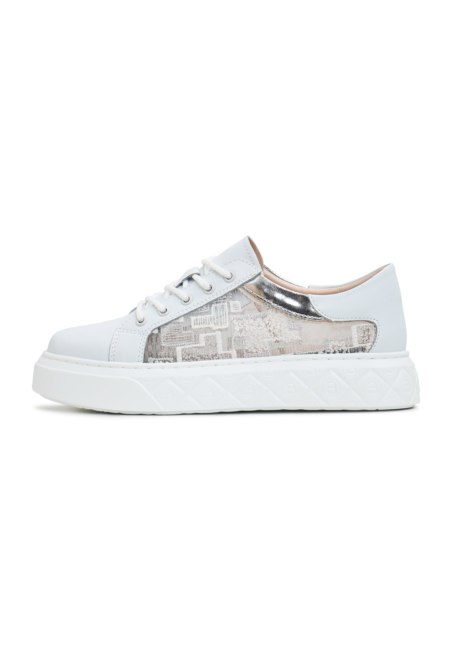 Leather Platform Sneakers Nancy - White