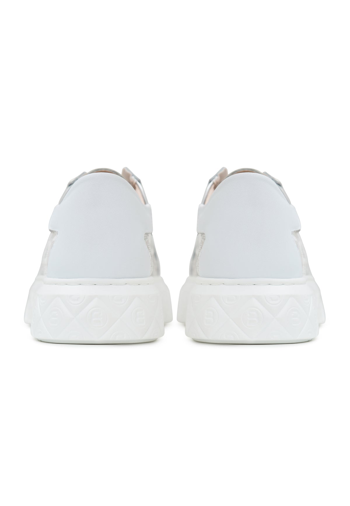 Baskets à plateforme en cuir Nancy - Blanc