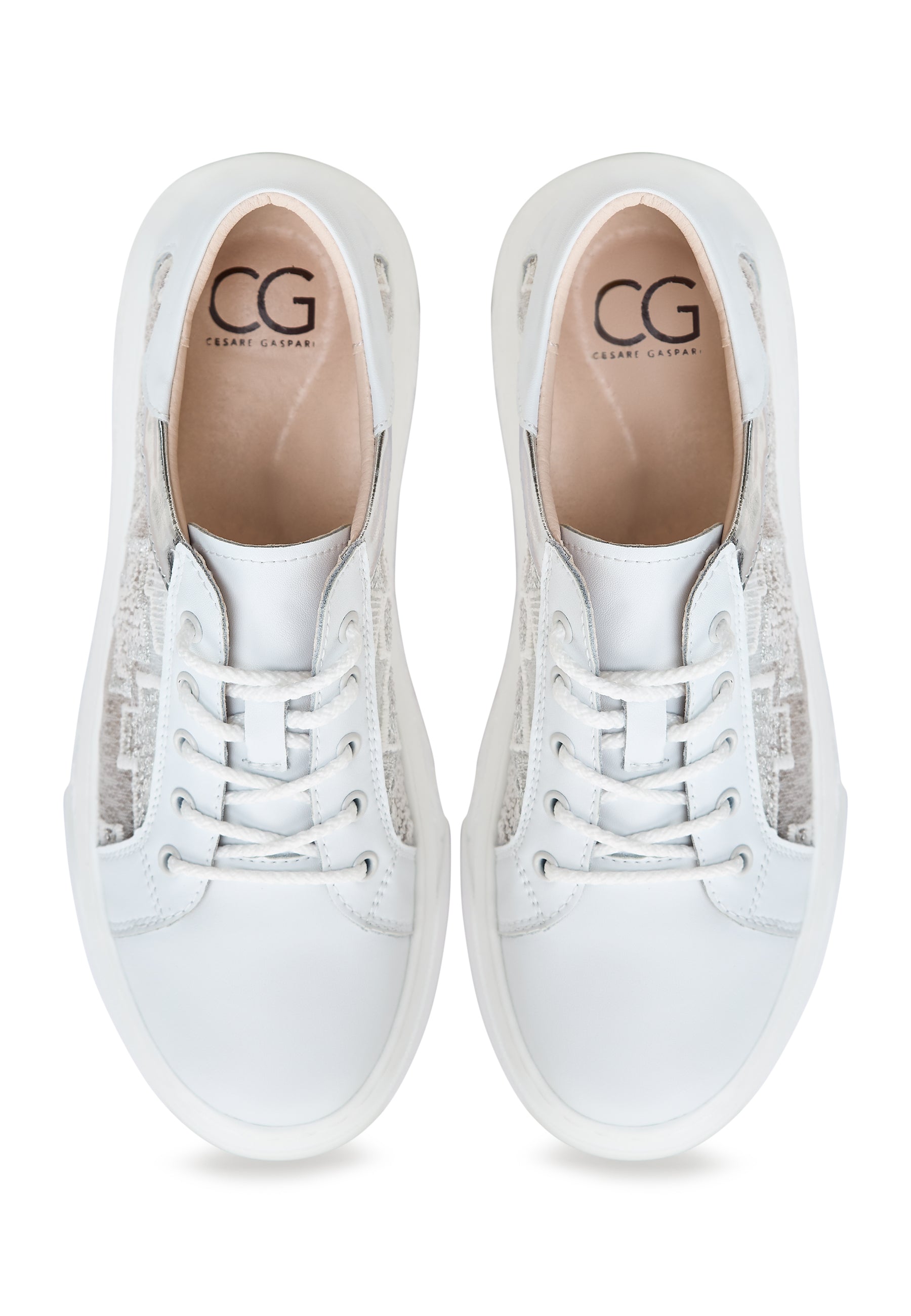 Leather Platform Sneakers Nancy - White