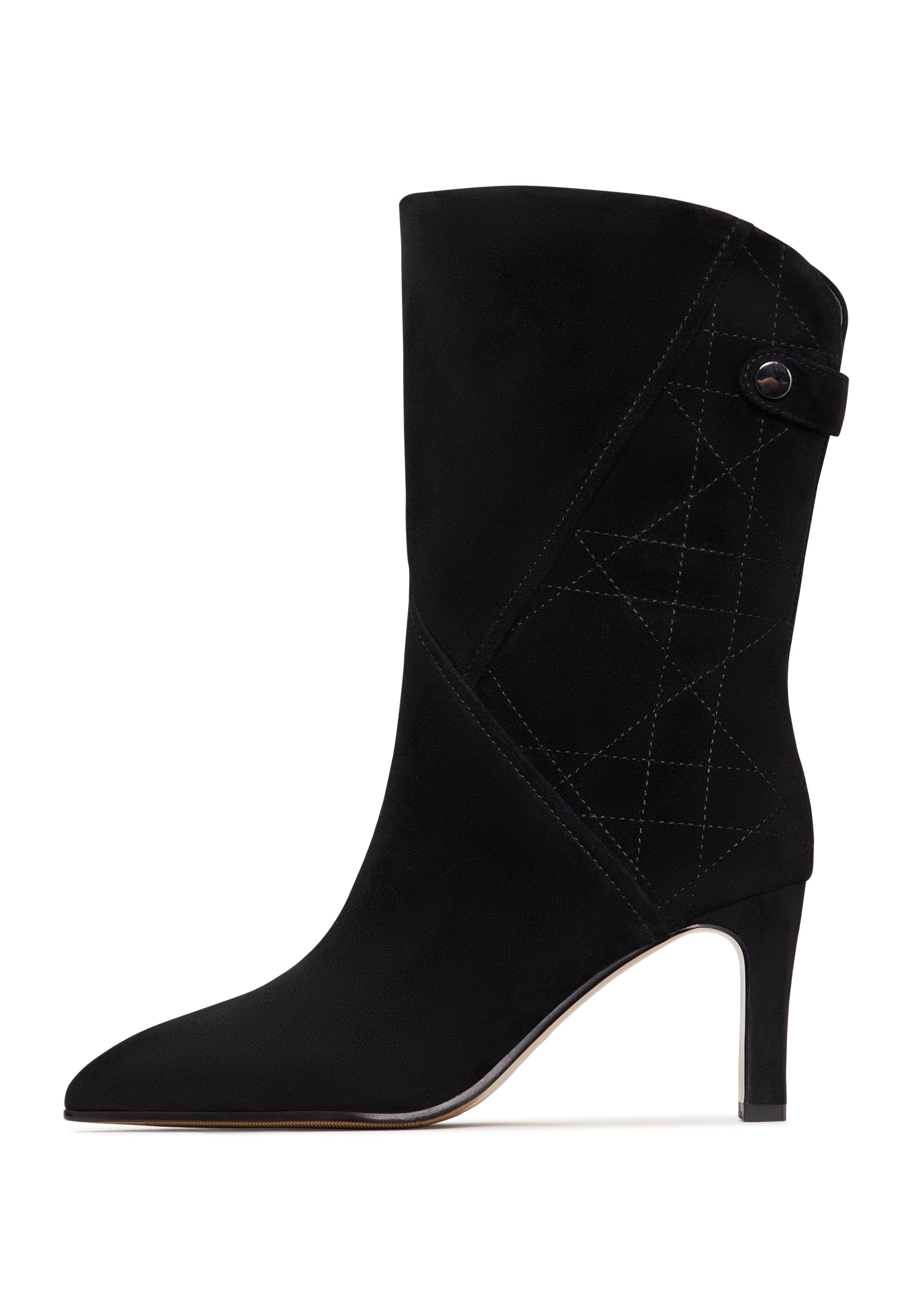 Black Suede Heeled Boots Bella