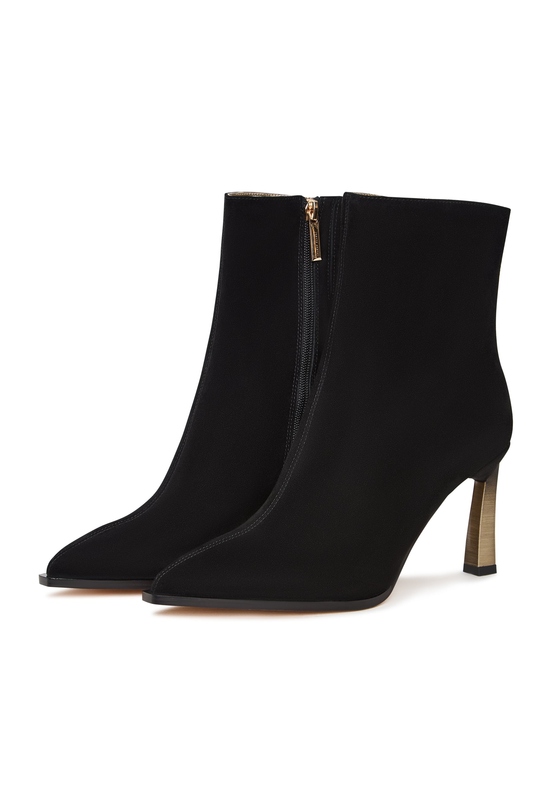 Color Stiletto Heel Ankle Boots Scarlett - Black