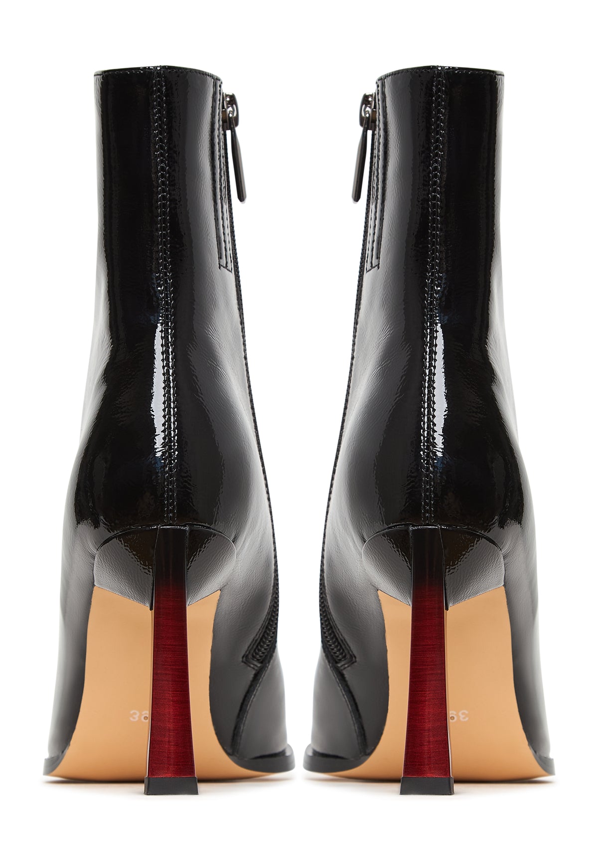 Color Stiletto Heel Ankle Boots Scarlett - Patent Black