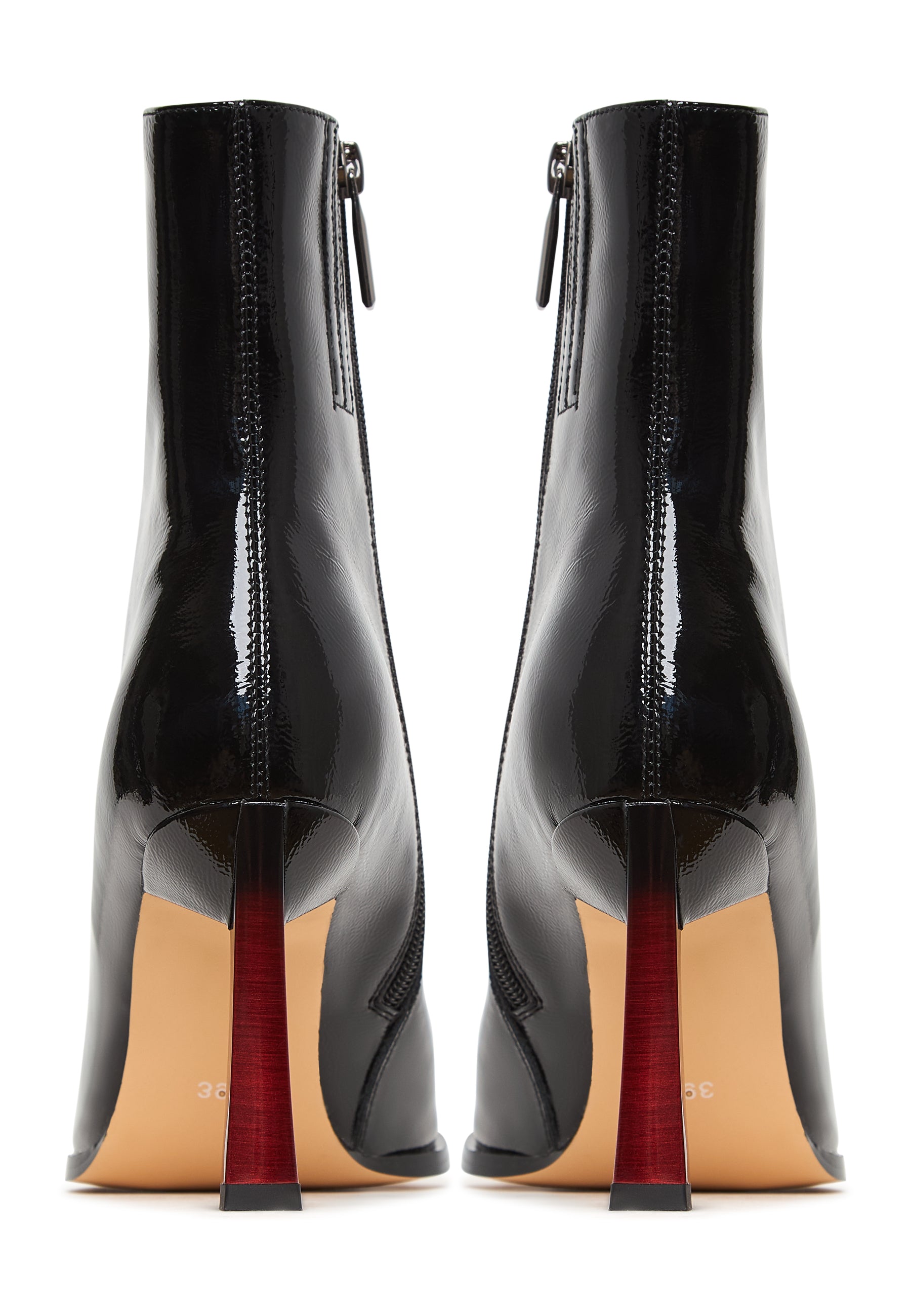 Color Stiletto Heel Ankle Boots Scarlett - Patent Black