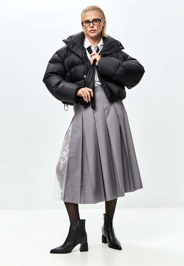 Architect Heel Leather Ankle Boot - Black