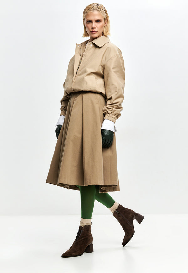 Architect Heel Leather Ankle Boot - Brown