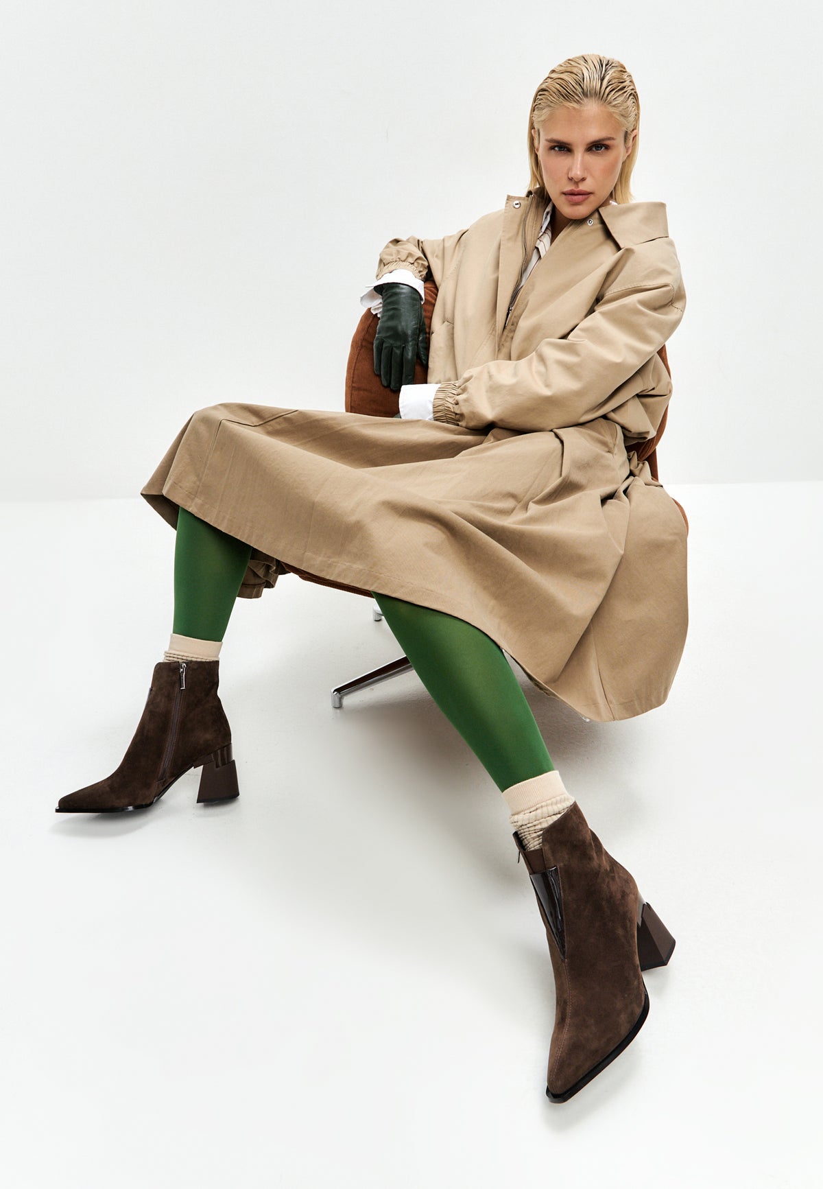 Architect Heel Leather Ankle Boot - Brown