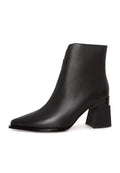 Architect Heel Leather Ankle Boot - Black